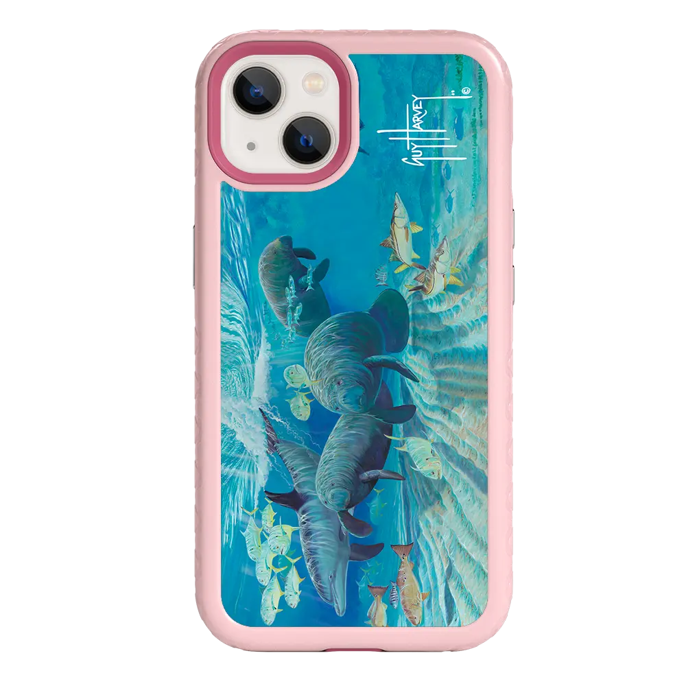 Guy Harvey Fortitude Series for Apple iPhone 13 - Manatee Pass - Custom Case - PinkMagnolia - cellhelmet