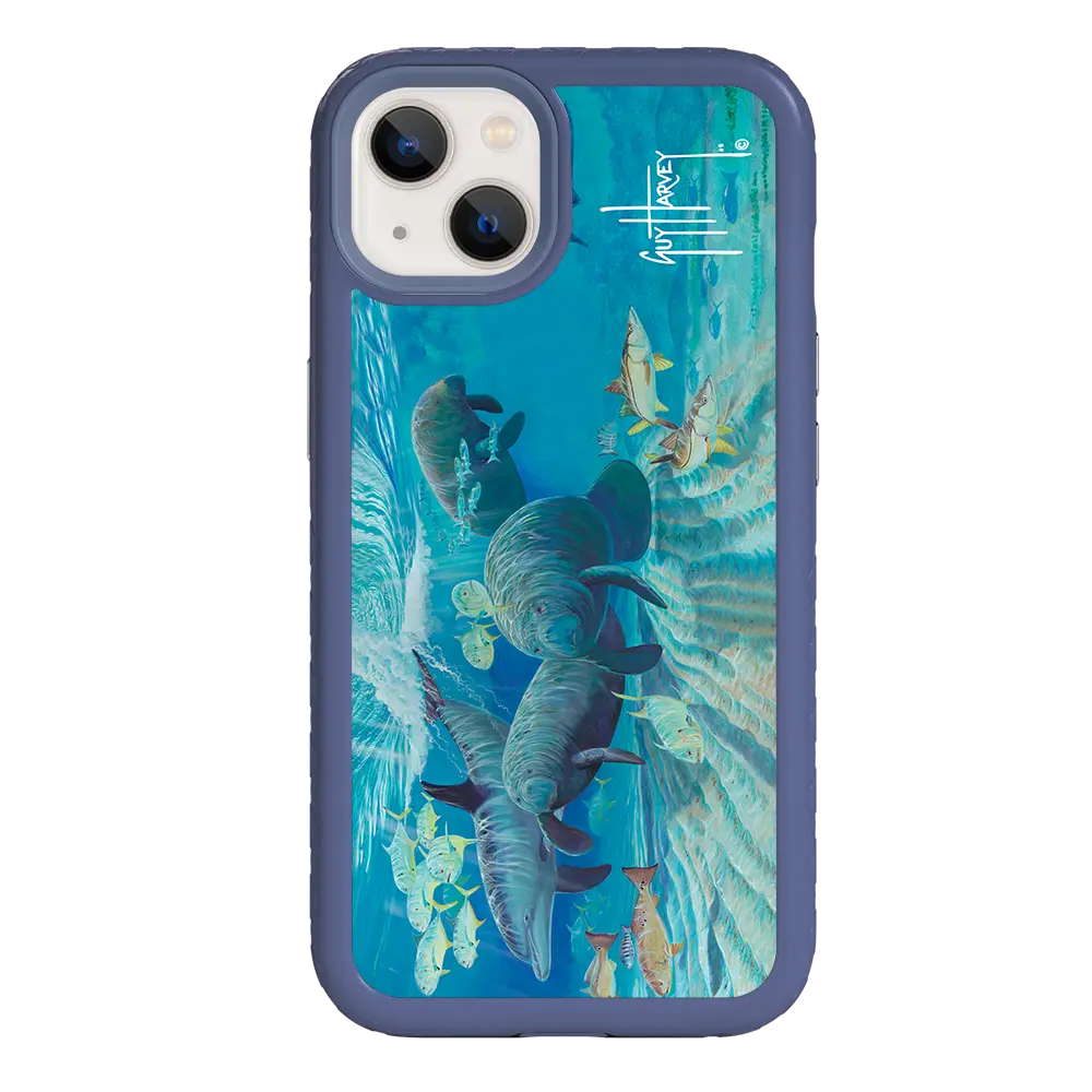 Guy Harvey Fortitude Series for Apple iPhone 13 - Manatee Pass - Custom Case - SlateBlue - cellhelmet