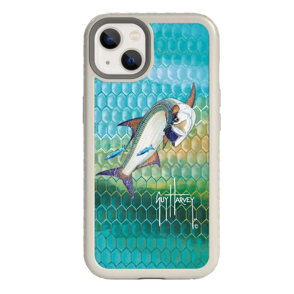 Guy Harvey Fortitude Series for Apple iPhone 13 - Tarpon Skin - Custom Case - Gray - cellhelmet