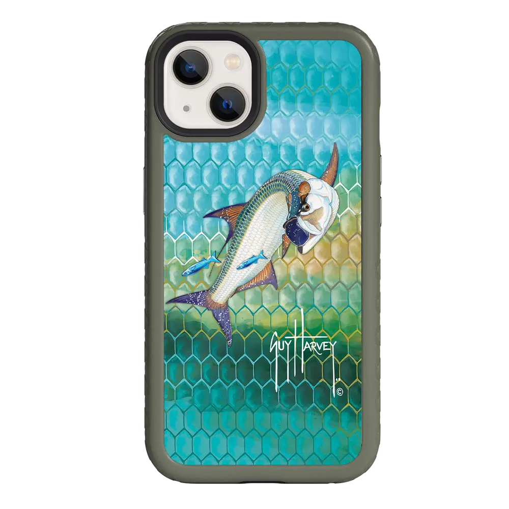 Guy Harvey Fortitude Series for Apple iPhone 13 - Tarpon Skin - Custom Case - OliveDrabGreen - cellhelmet