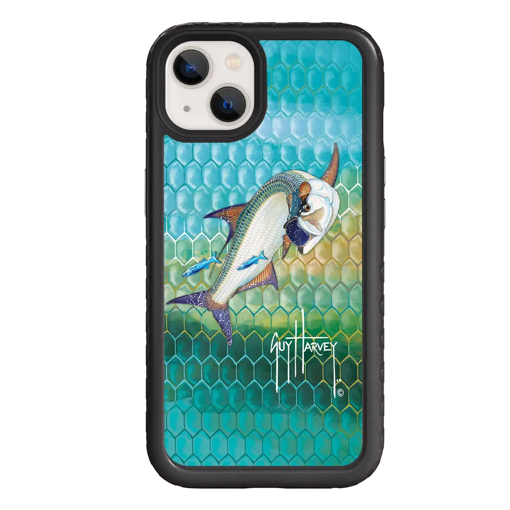 Guy Harvey Fortitude Series for Apple iPhone 13 - Tarpon Skin - Custom Case - OnyxBlack - cellhelmet