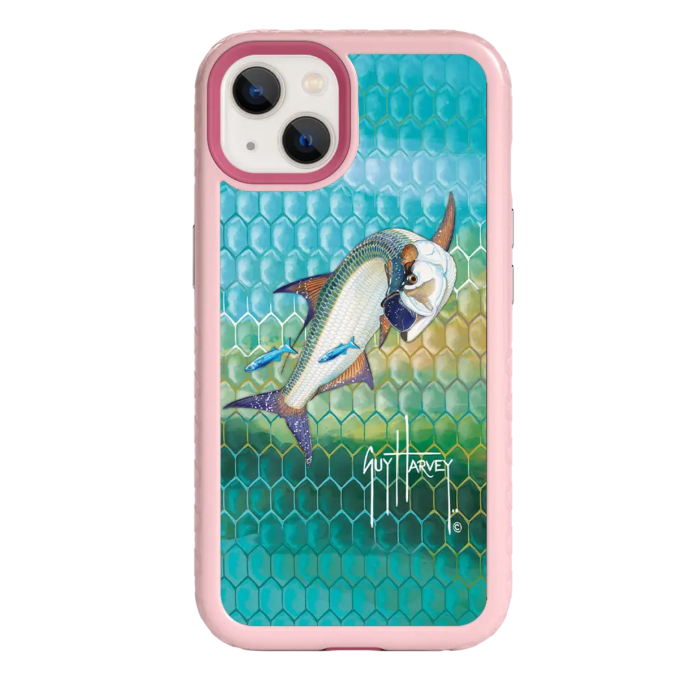 Guy Harvey Fortitude Series for Apple iPhone 13 - Tarpon Skin - Custom Case - PinkMagnolia - cellhelmet