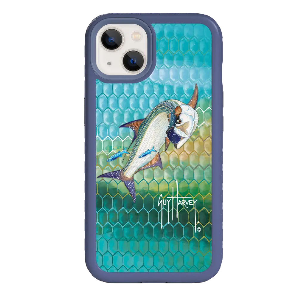 Guy Harvey Fortitude Series for Apple iPhone 13 - Tarpon Skin - Custom Case - SlateBlue - cellhelmet