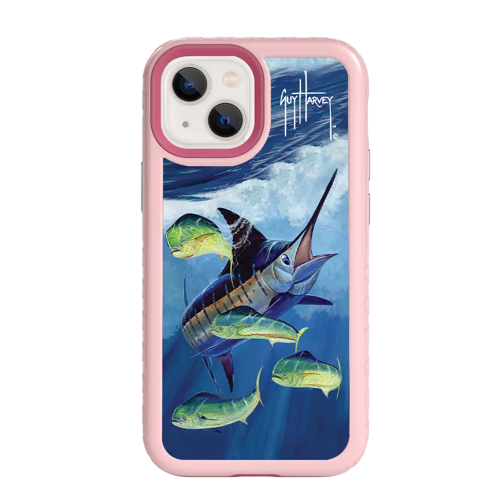 Guy Harvey Fortitude Series for Apple iPhone 13 Mini - Four Play - Custom Case - PinkMagnolia - cellhelmet