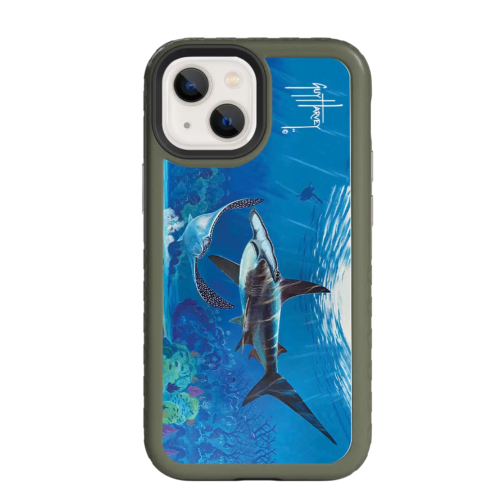 Guy Harvey Fortitude Series for Apple iPhone 13 Mini - Hammer Down - Custom Case - OliveDrabGreen - cellhelmet