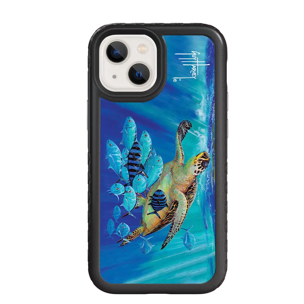 Guy Harvey Fortitude Series for Apple iPhone 13 Mini - Hawksbill Caravan - Custom Case - OnyxBlack - cellhelmet