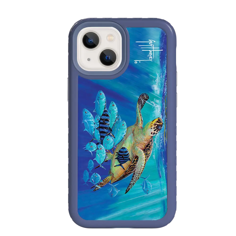 Guy Harvey Fortitude Series for Apple iPhone 13 Mini - Hawksbill Caravan - Custom Case - SlateBlue - cellhelmet