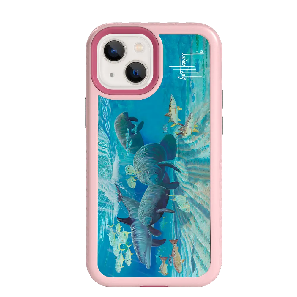 Guy Harvey Fortitude Series for Apple iPhone 13 Mini - Manatee Pass - Custom Case - PinkMagnolia - cellhelmet