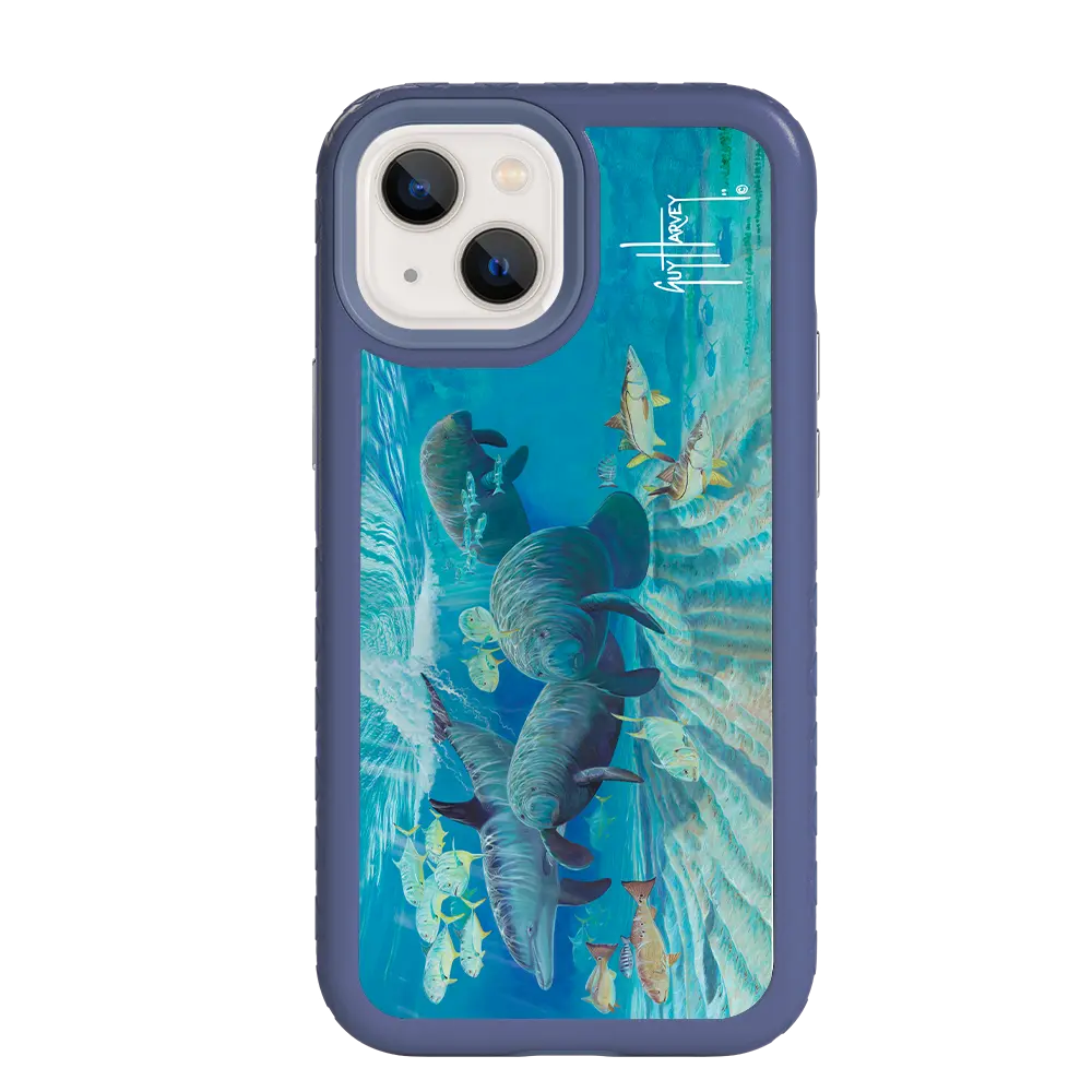 Guy Harvey Fortitude Series for Apple iPhone 13 Mini - Manatee Pass - Custom Case - SlateBlue - cellhelmet