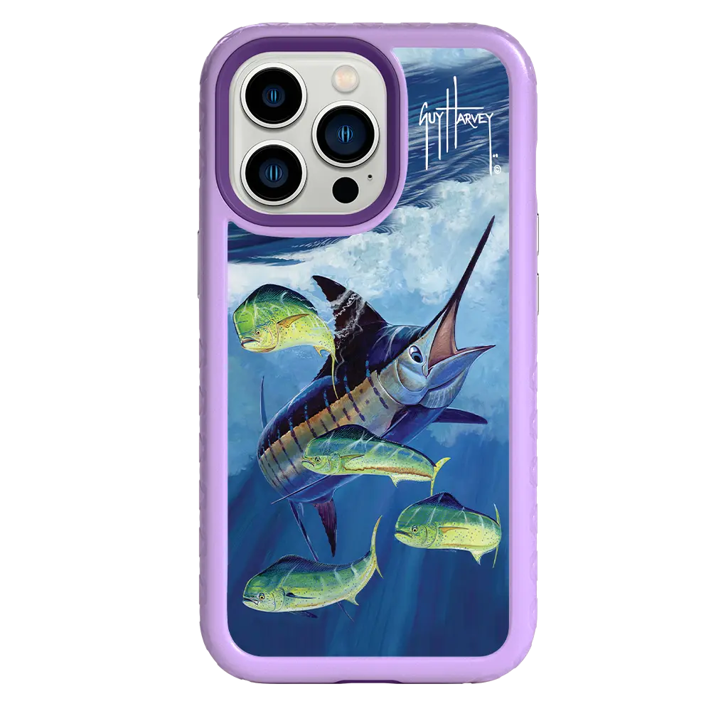 Guy Harvey Fortitude Series for Apple iPhone 13 Pro - Four Play - Custom Case - LilacBlossom - cellhelmet