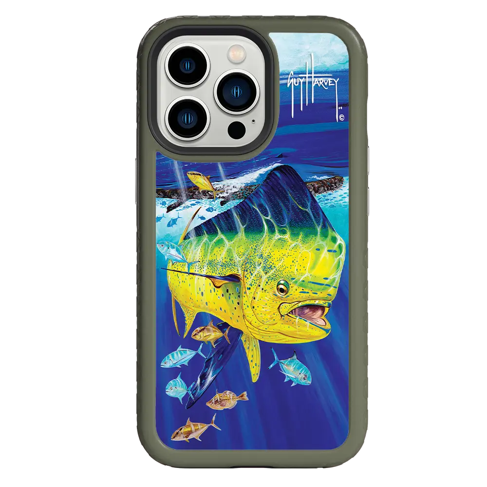 Guy Harvey Fortitude Series for Apple iPhone 13 Pro - Golden Prize - Custom Case - OliveDrabGreen - cellhelmet