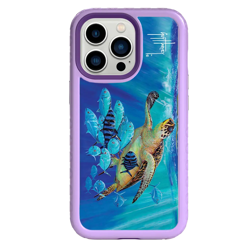 Guy Harvey Fortitude Series for Apple iPhone 13 Pro - Hawksbill Caravan - Custom Case - LilacBlossom - cellhelmet