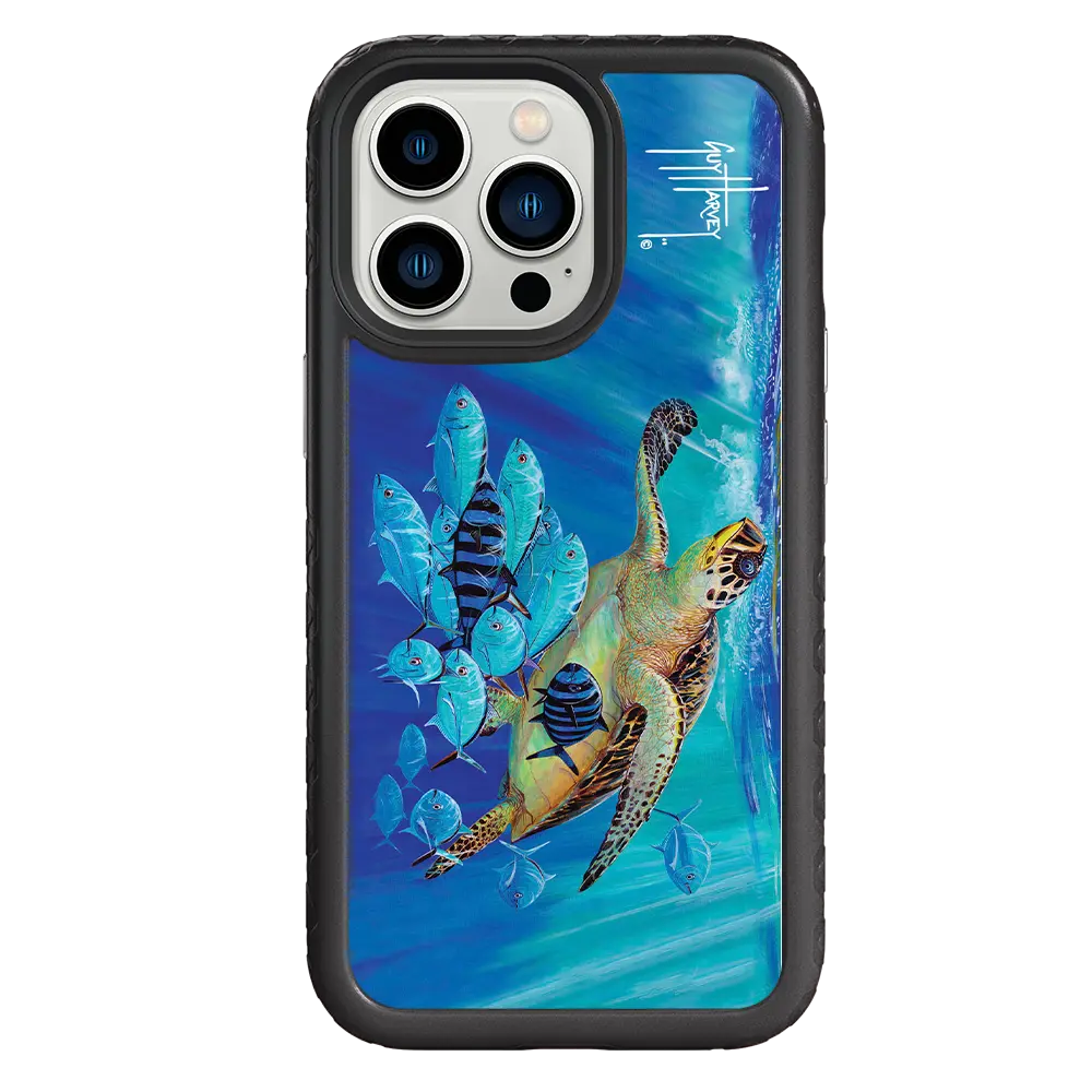 Guy Harvey Fortitude Series for Apple iPhone 13 Pro - Hawksbill Caravan - Custom Case - OnyxBlack - cellhelmet