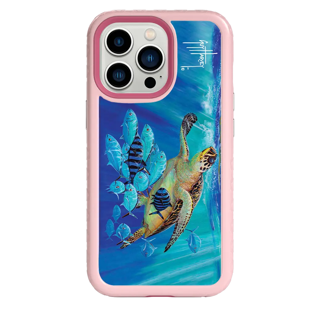 Guy Harvey Fortitude Series for Apple iPhone 13 Pro - Hawksbill Caravan - Custom Case - PinkMagnolia - cellhelmet