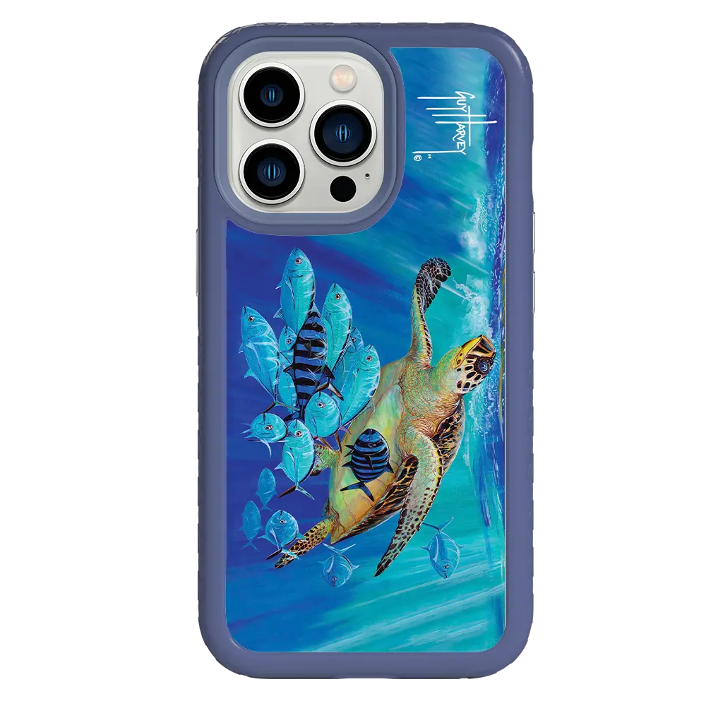 Guy Harvey Fortitude Series for Apple iPhone 13 Pro - Hawksbill Caravan - Custom Case - SlateBlue - cellhelmet