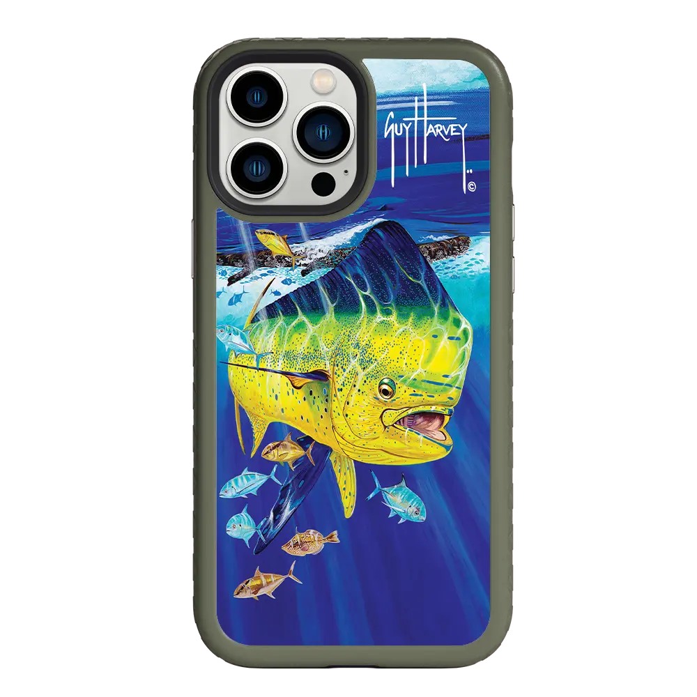 Guy Harvey Fortitude Series for Apple iPhone 13 Pro Max - Golden Prize - Custom Case - OliveDrabGreen - cellhelmet