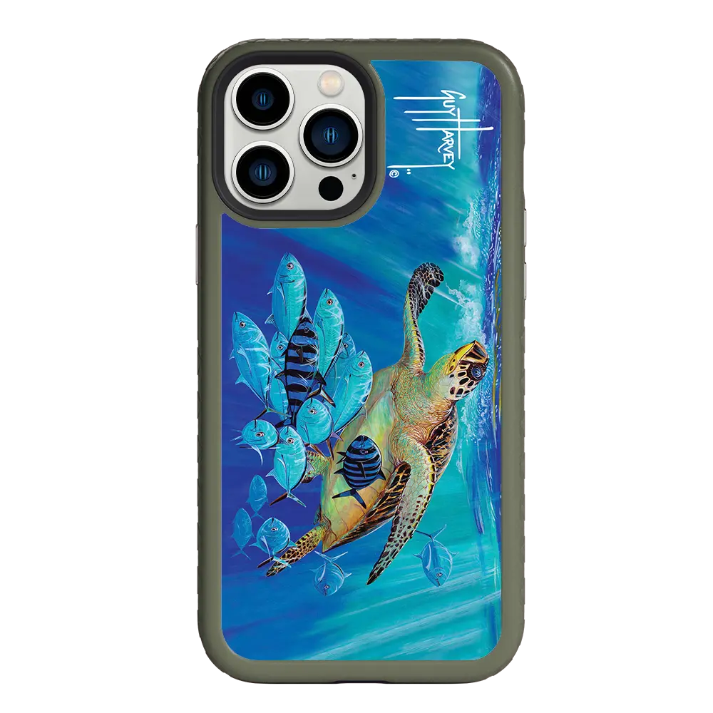 Guy Harvey Fortitude Series for Apple iPhone 13 Pro Max - Hawksbill Caravan - Custom Case - OliveDrabGreen - cellhelmet