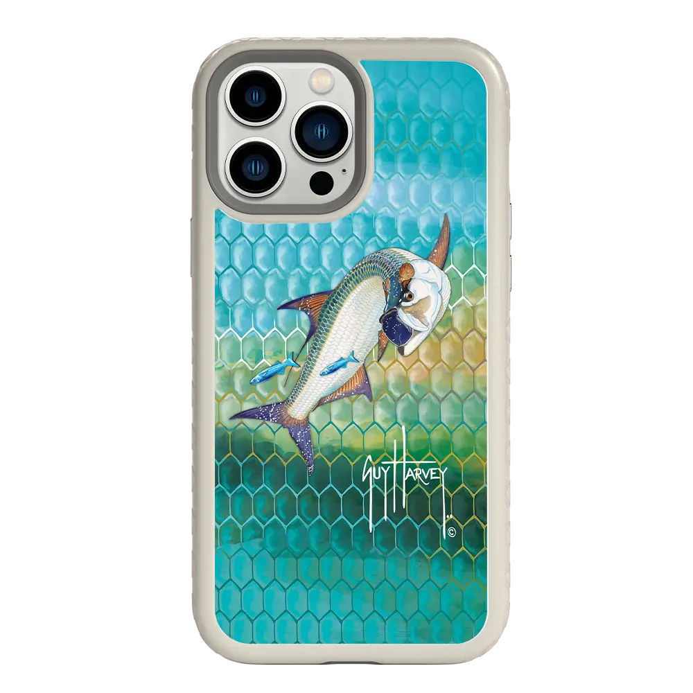 Guy Harvey Fortitude Series for Apple iPhone 13 Pro Max - Tarpon Skin - Custom Case - Gray - cellhelmet