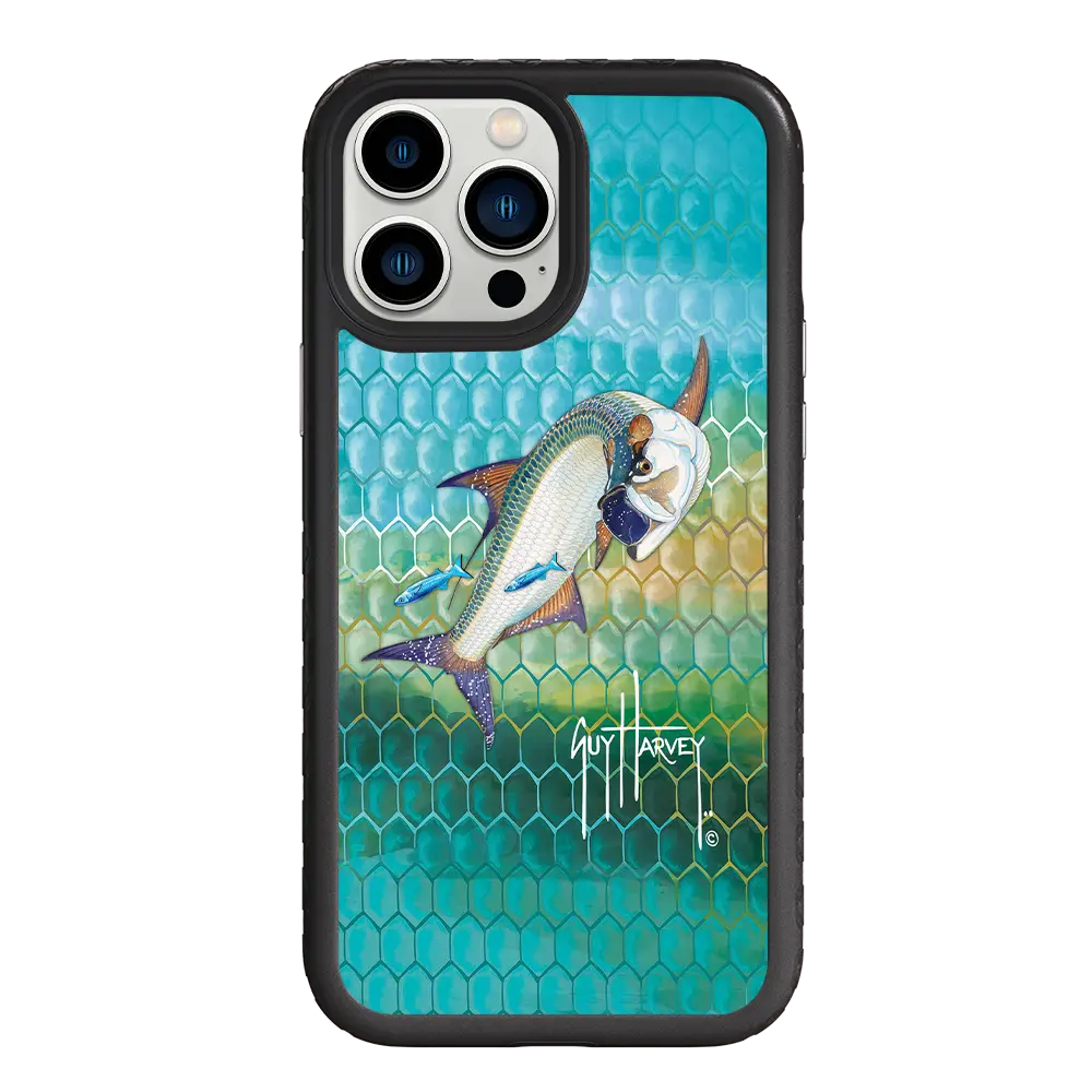 Guy Harvey Fortitude Series for Apple iPhone 13 Pro Max - Tarpon Skin - Custom Case - OnyxBlack - cellhelmet