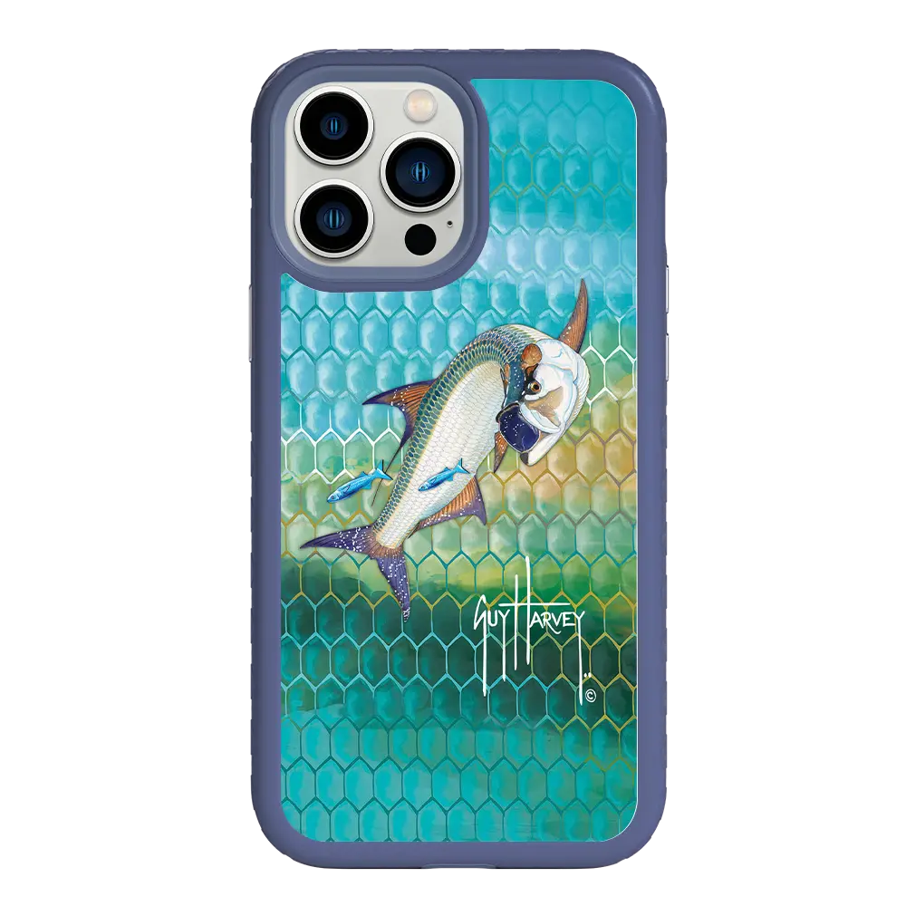 Guy Harvey Fortitude Series for Apple iPhone 13 Pro Max - Tarpon Skin - Custom Case - SlateBlue - cellhelmet