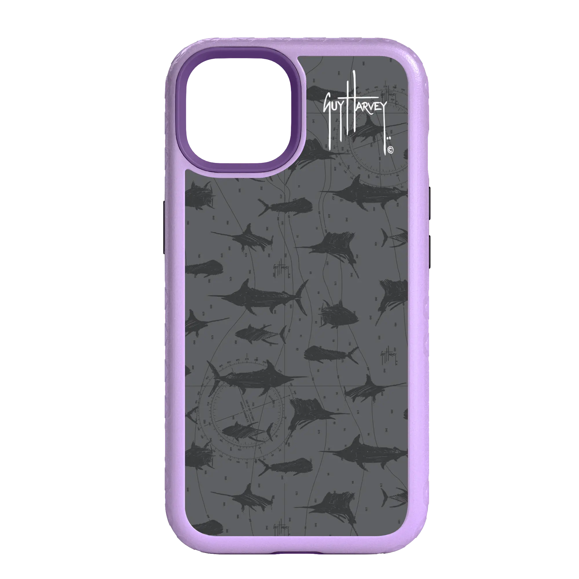 Guy Harvey Fortitude Series for Apple iPhone 14 - Black Scribbler - Custom Case - LilacBlossomPurple - cellhelmet