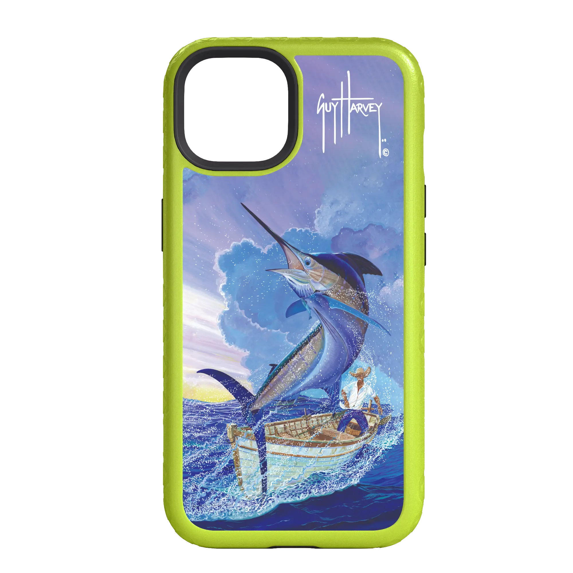 Guy Harvey Fortitude Series for Apple iPhone 14 - El Viejo - Custom Case - ElectricLime - cellhelmet