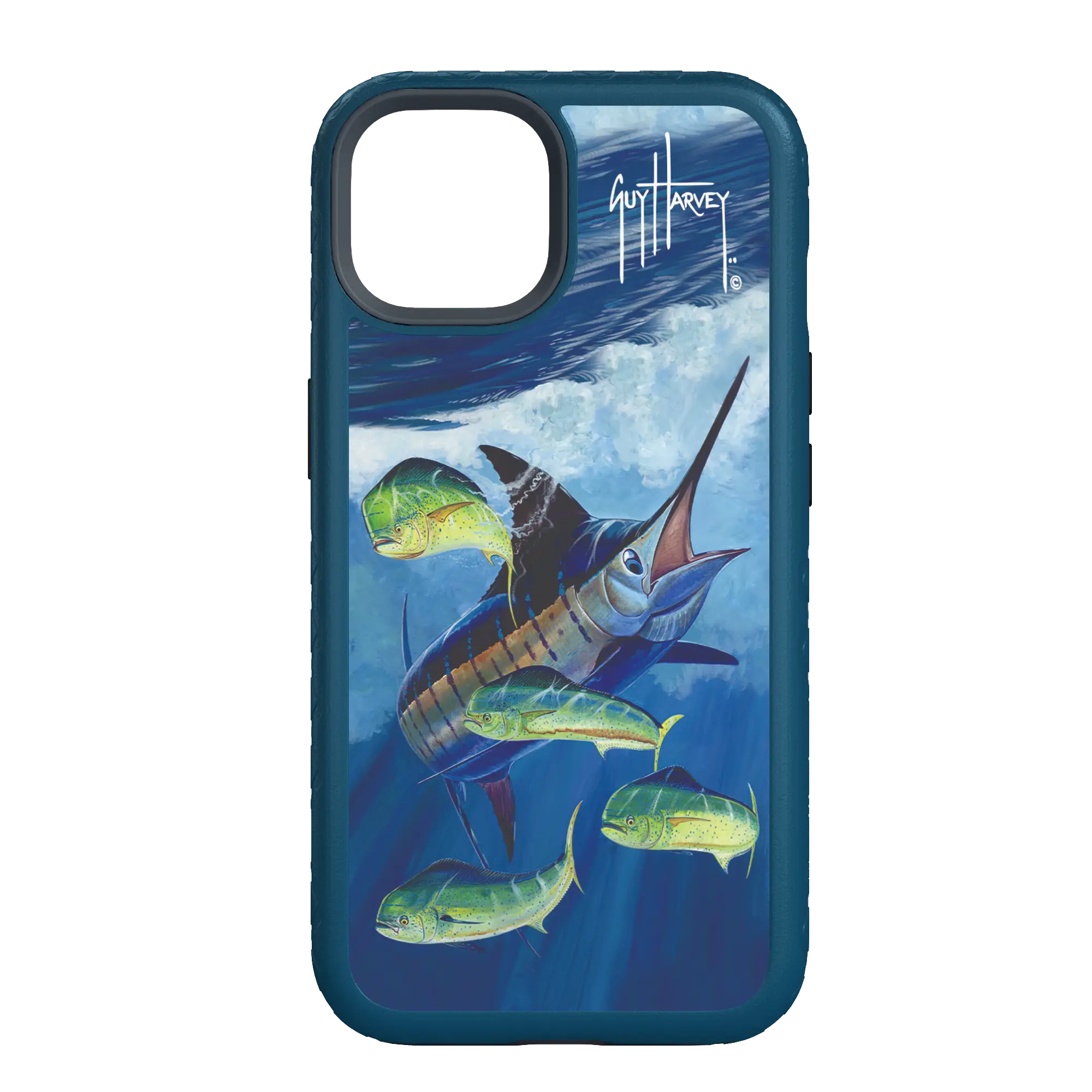 Guy Harvey Fortitude Series for Apple iPhone 14 - Four Play - Custom Case - DeepSeaBlue - cellhelmet