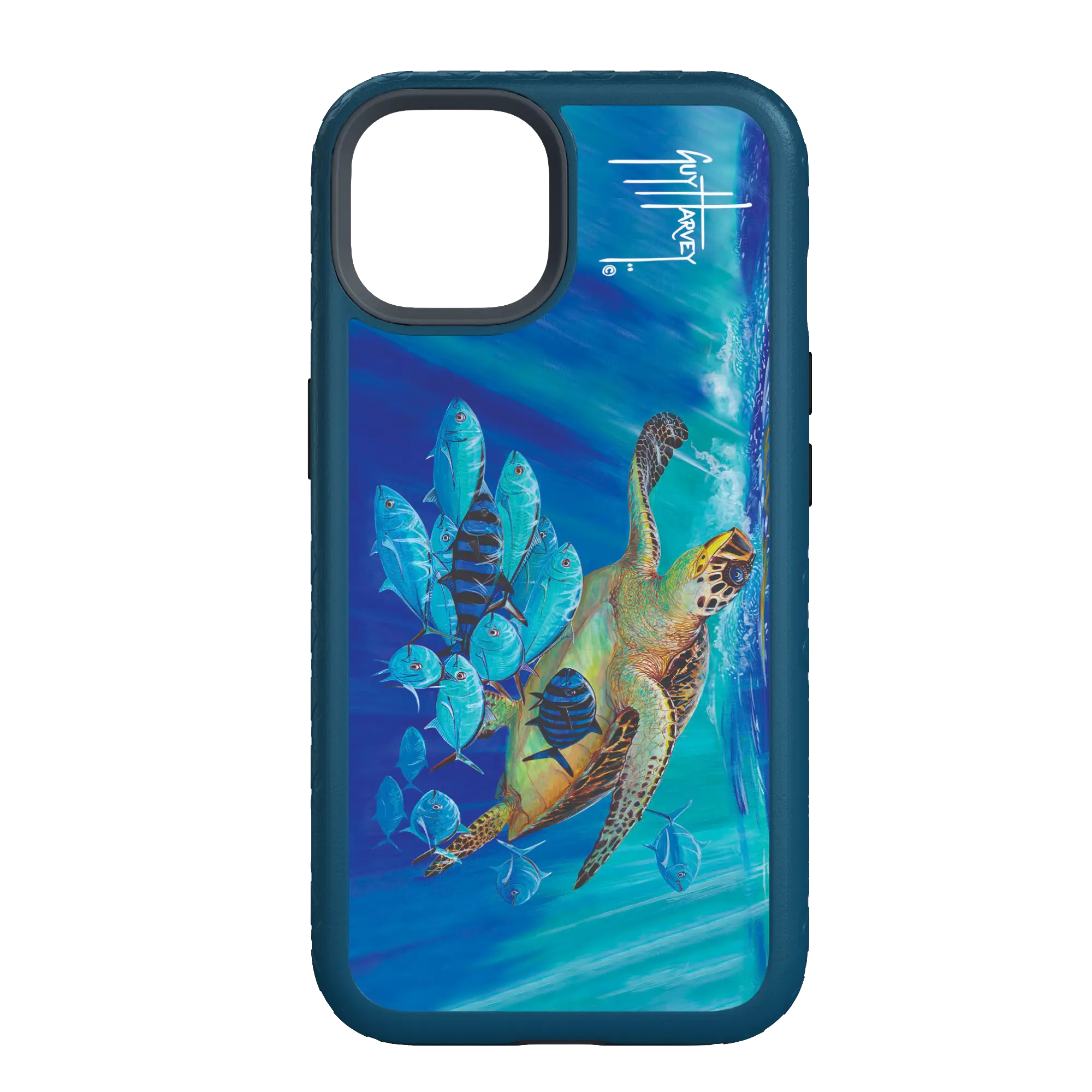 Guy Harvey Fortitude Series for Apple iPhone 14 - Hawksbill Caravan - Custom Case - DeepSeaBlue - cellhelmet