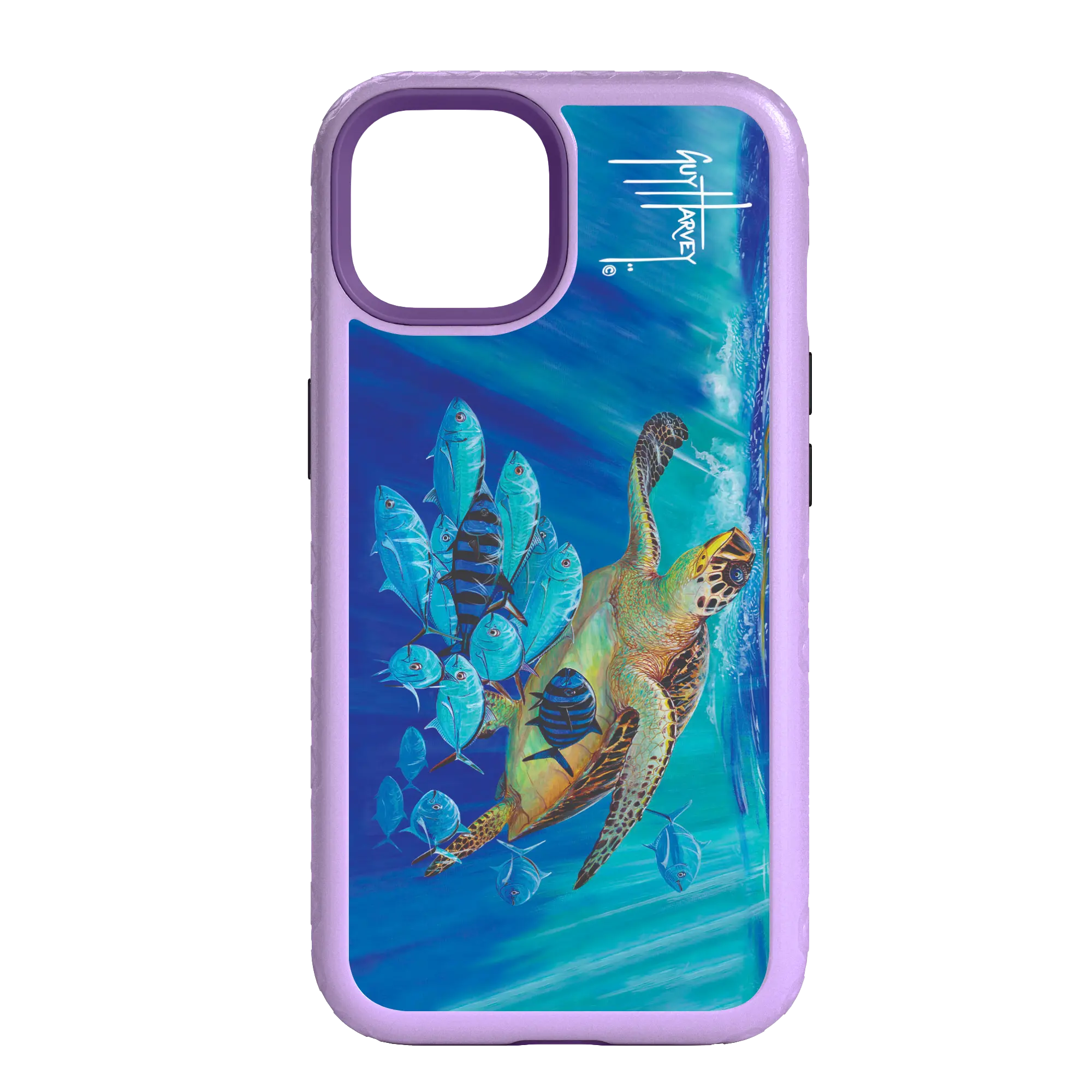 Guy Harvey Fortitude Series for Apple iPhone 14 - Hawksbill Caravan - Custom Case - LilacBlossomPurple - cellhelmet