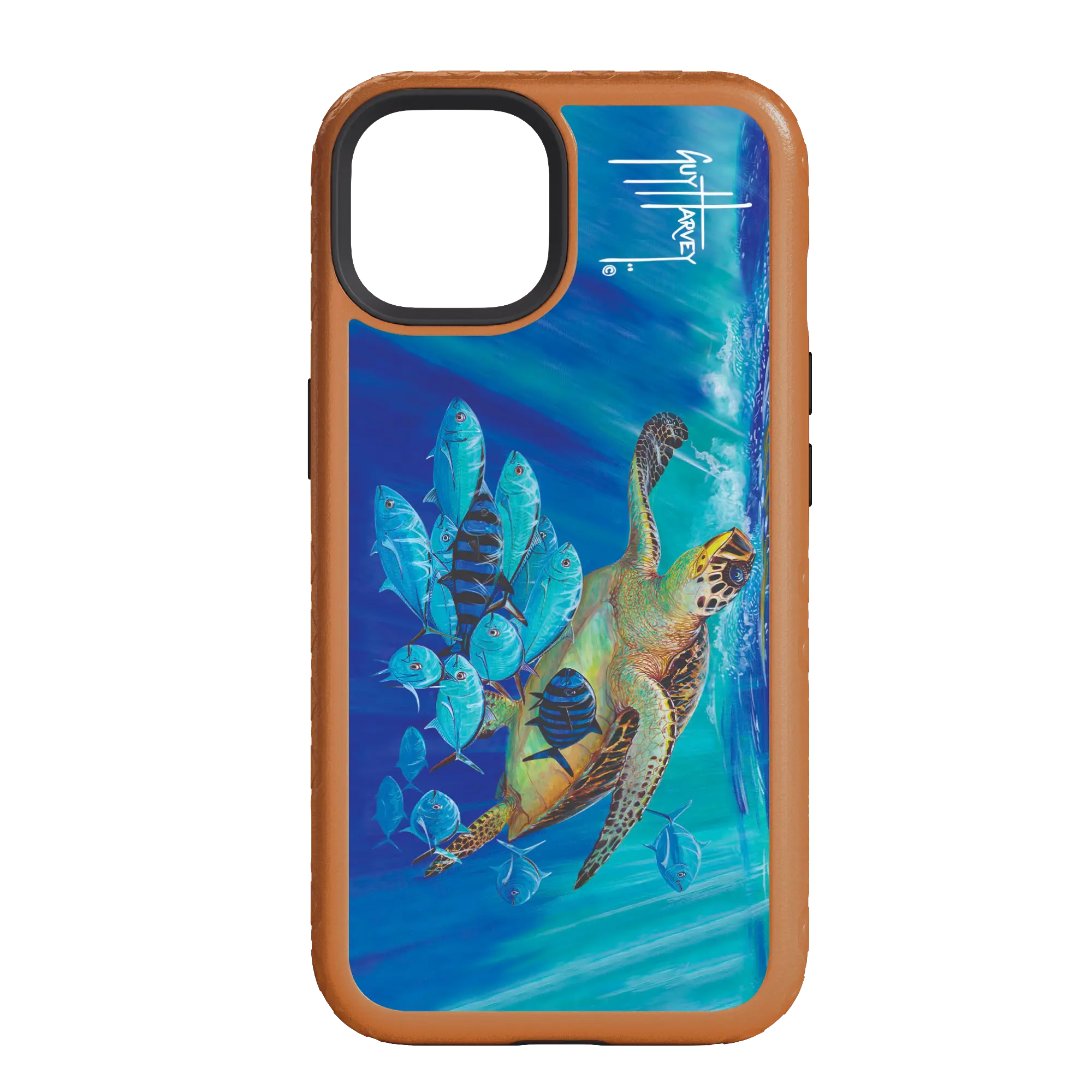 Guy Harvey Fortitude Series for Apple iPhone 14 - Hawksbill Caravan - Custom Case - PumpkinSpice - cellhelmet