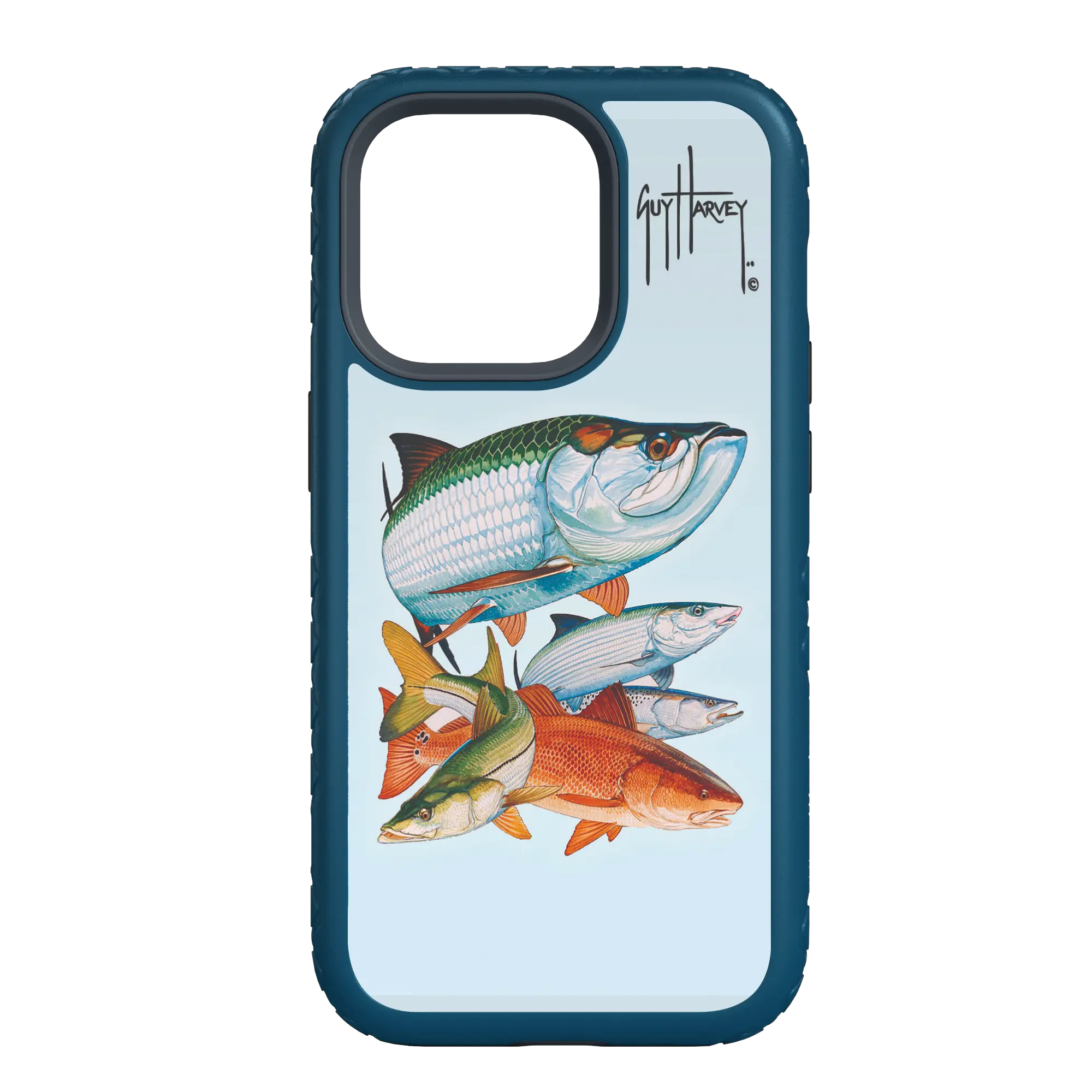 Guy Harvey Fortitude Series for Apple iPhone 14 - Inshore Collage - Custom Case - DeepSeaBlue - cellhelmet