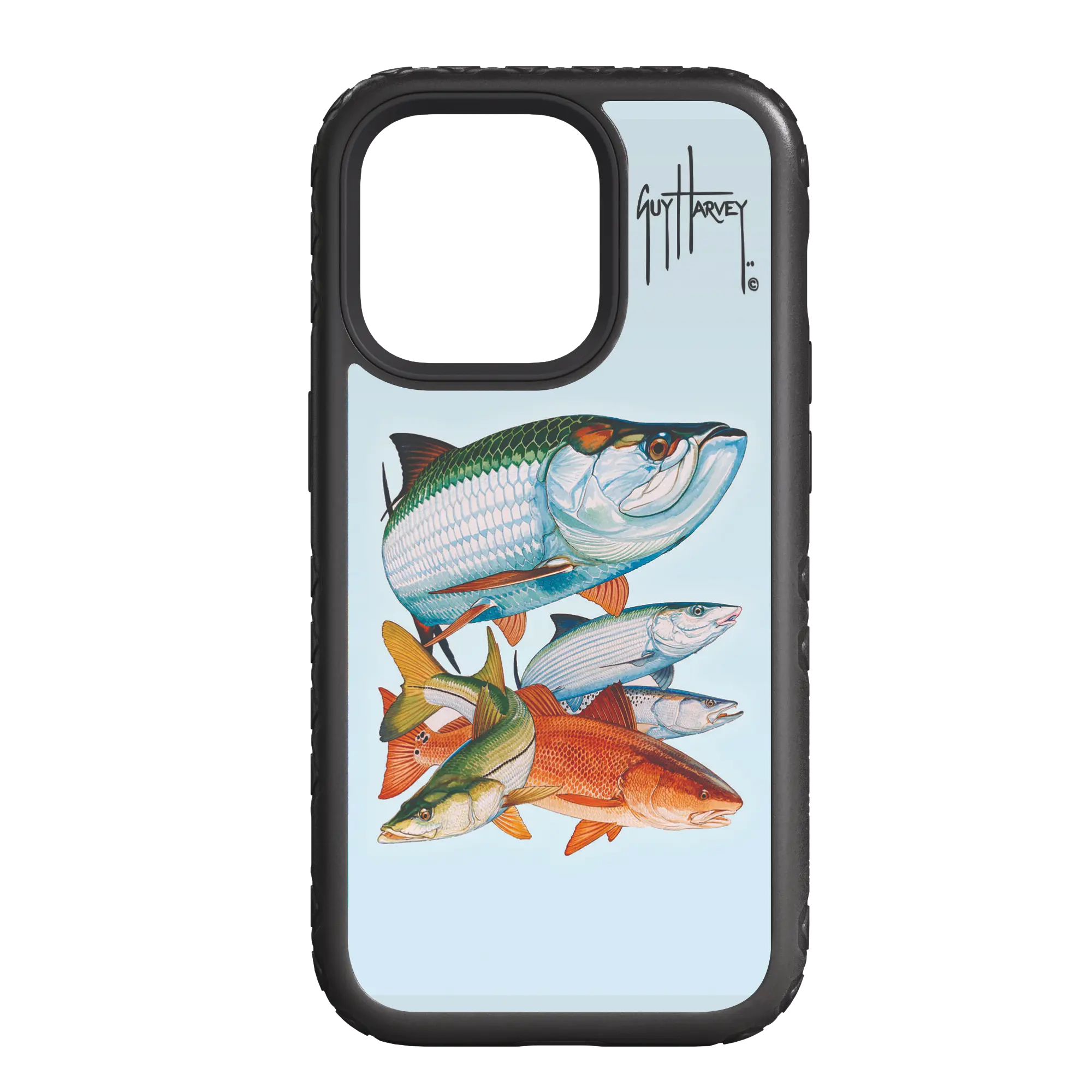 Guy Harvey Fortitude Series for Apple iPhone 14 - Inshore Collage - Custom Case - OnyxBlack - cellhelmet