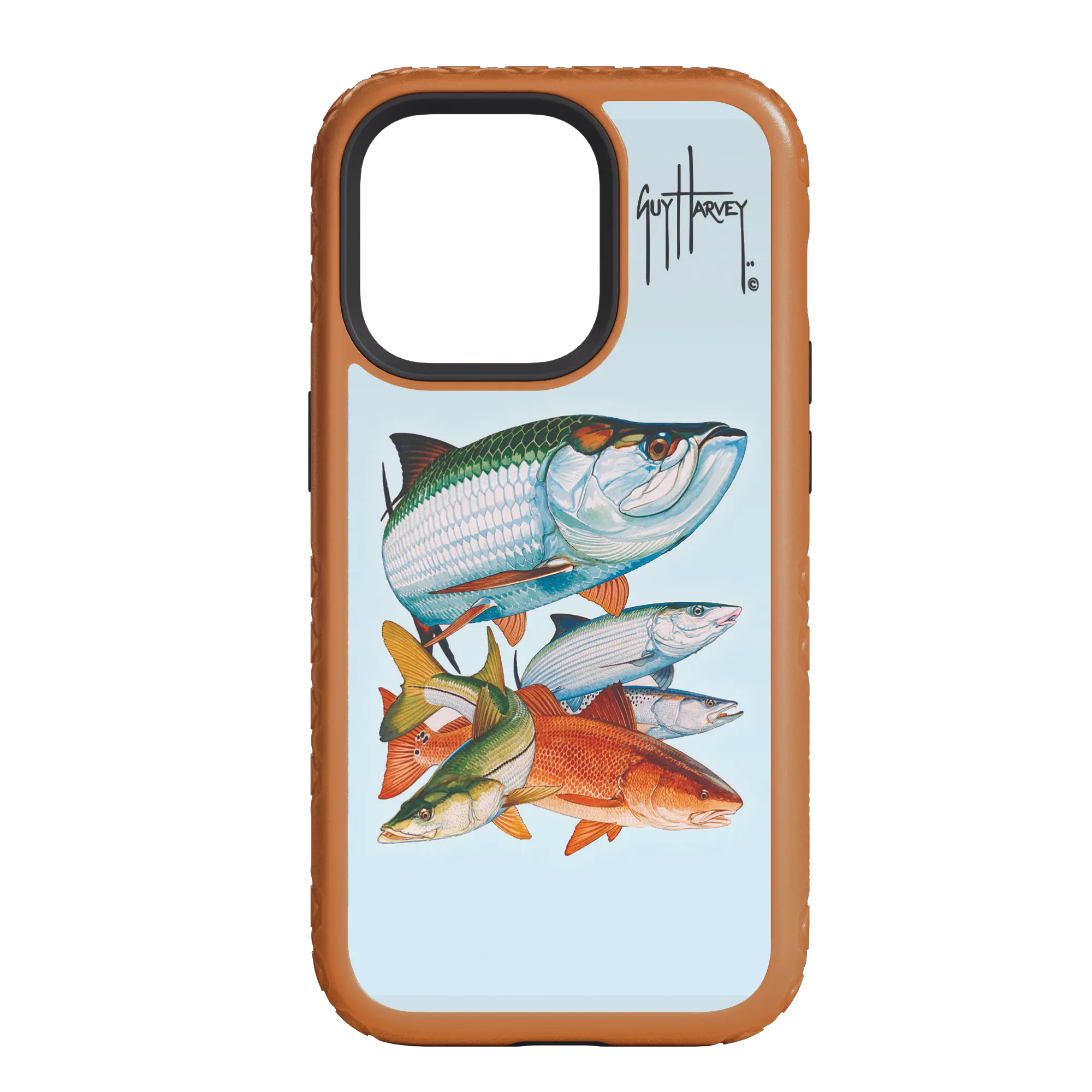 Guy Harvey Fortitude Series for Apple iPhone 14 - Inshore Collage - Custom Case - PumpkinSpice - cellhelmet