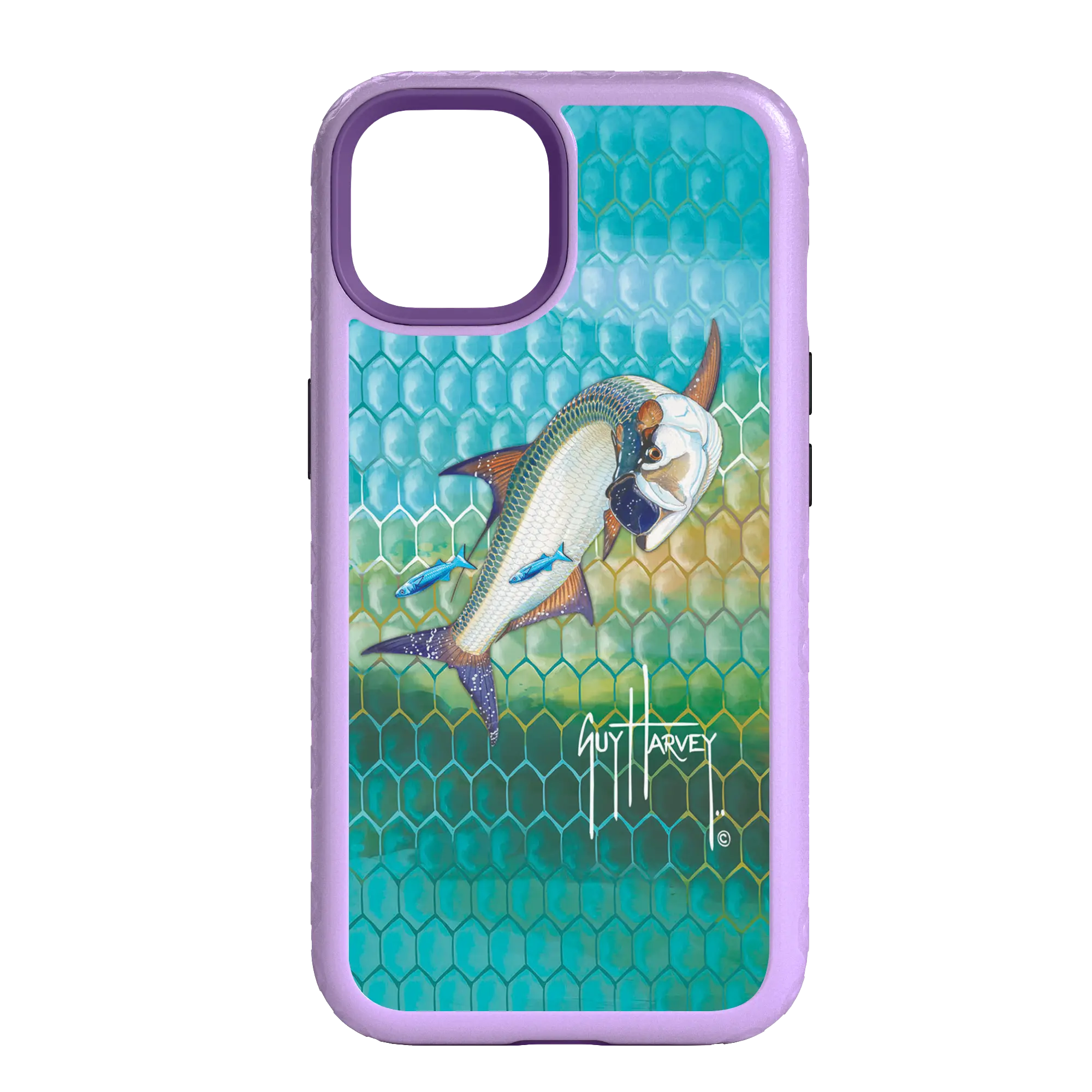 Guy Harvey Fortitude Series for Apple iPhone 14 - Tarpon Skin - Custom Case - LilacBlossomPurple - cellhelmet