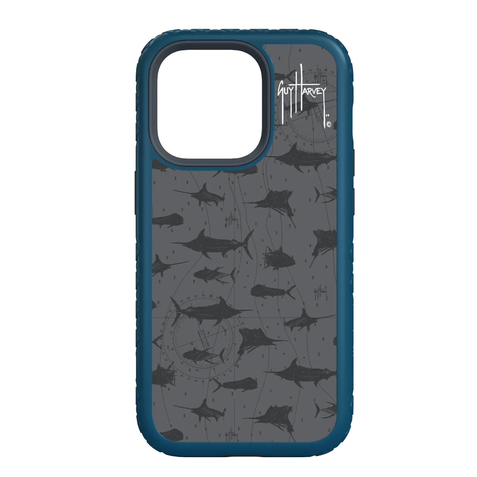 Guy Harvey Fortitude Series for Apple iPhone 14 Plus - Black Scribbler - Custom Case - DeepSeaBlue - cellhelmet