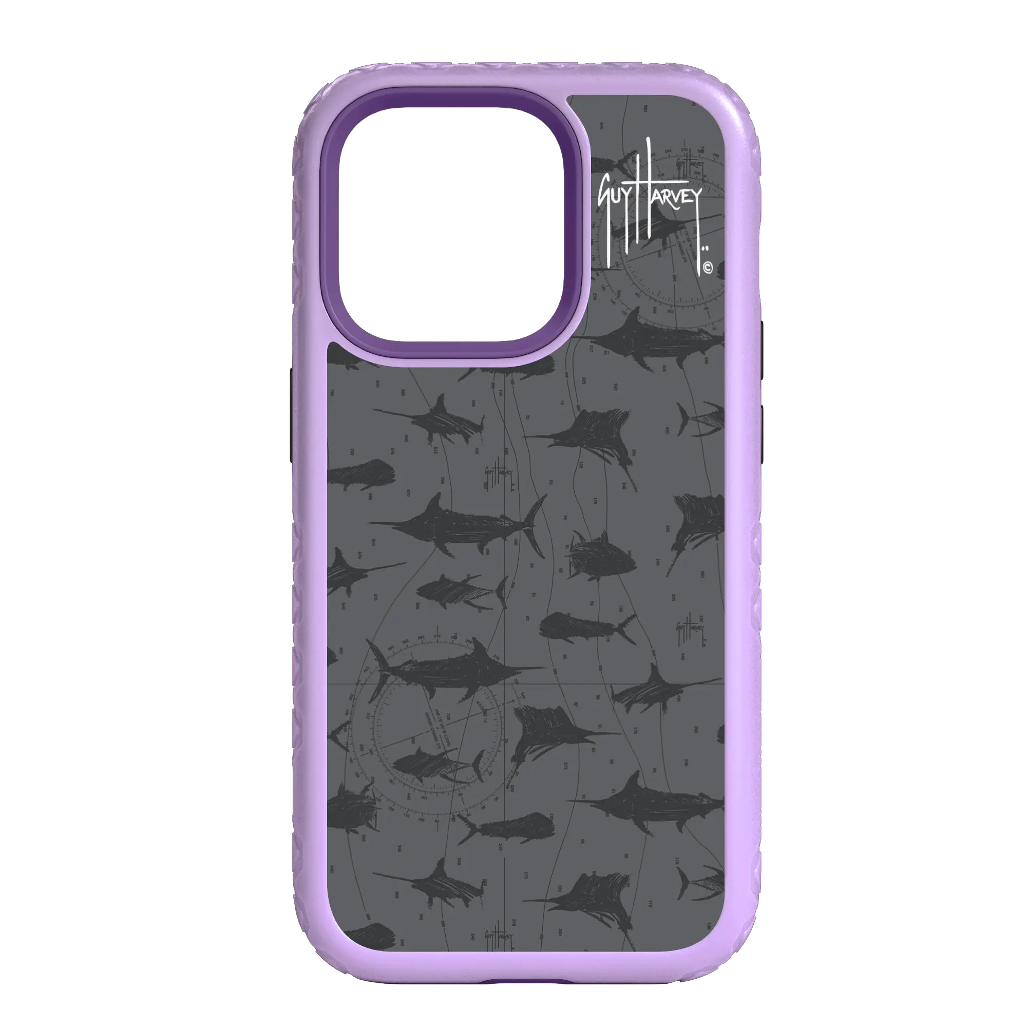 Guy Harvey Fortitude Series for Apple iPhone 14 Plus - Black Scribbler - Custom Case - LilacBlossomPurple - cellhelmet