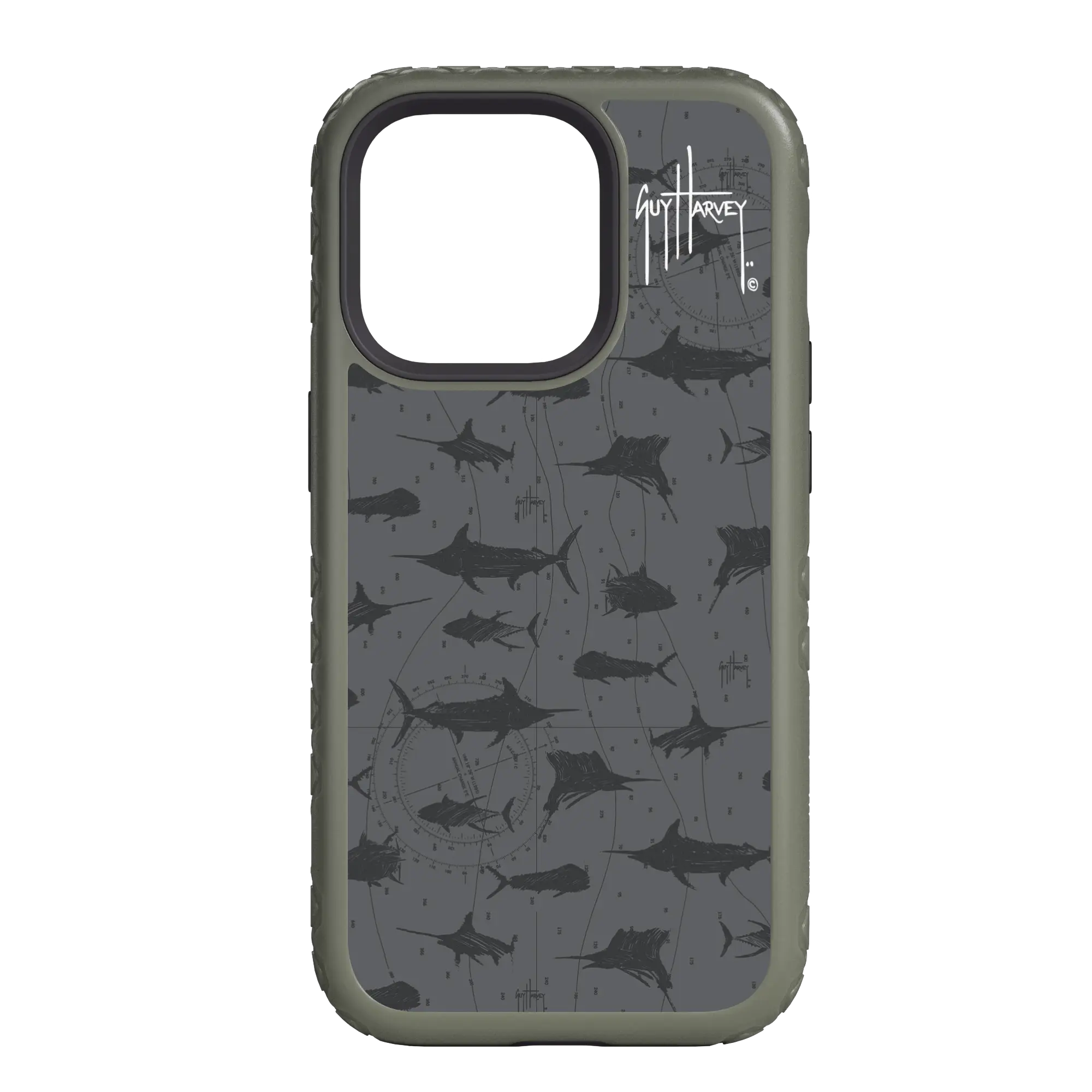 Guy Harvey Fortitude Series for Apple iPhone 14 Plus - Black Scribbler - Custom Case - OliveDrabGreen - cellhelmet