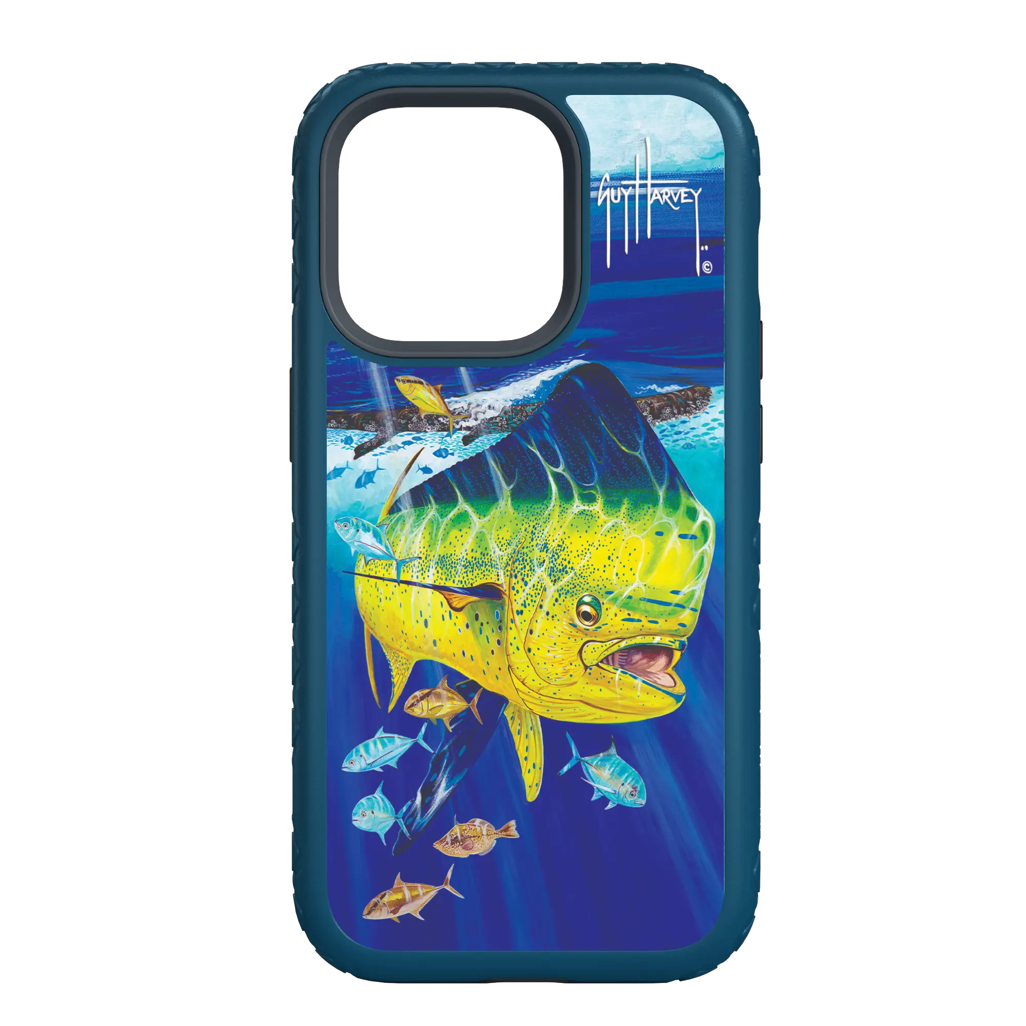 Guy Harvey Fortitude Series for Apple iPhone 14 Plus - Golden Prize - Custom Case - DeepSeaBlue - cellhelmet