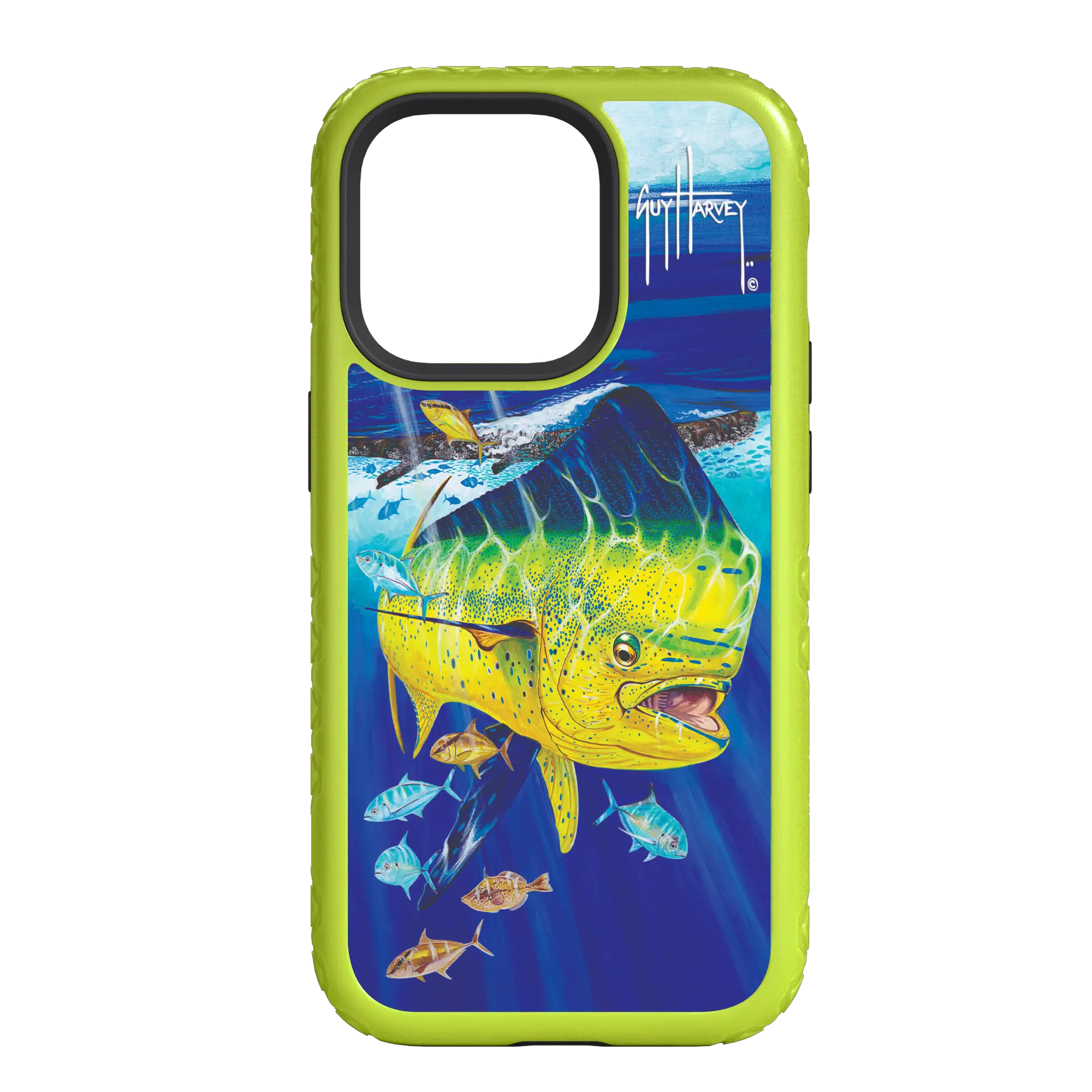 Guy Harvey Fortitude Series for Apple iPhone 14 Plus - Golden Prize - Custom Case - ElectricLime - cellhelmet