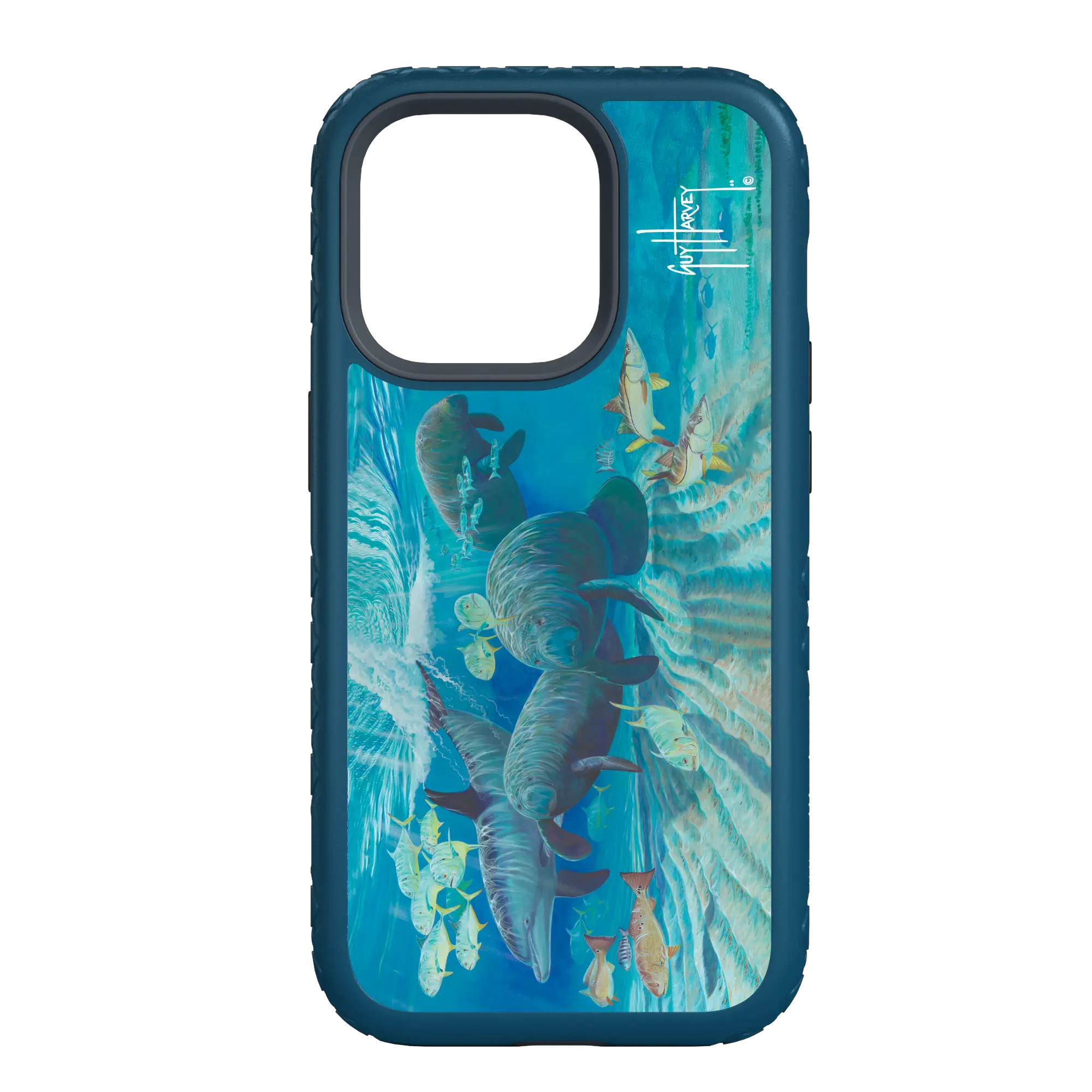 Guy Harvey Fortitude Series for Apple iPhone 14 Plus - Manatee Pass - Custom Case - DeepSeaBlue - cellhelmet