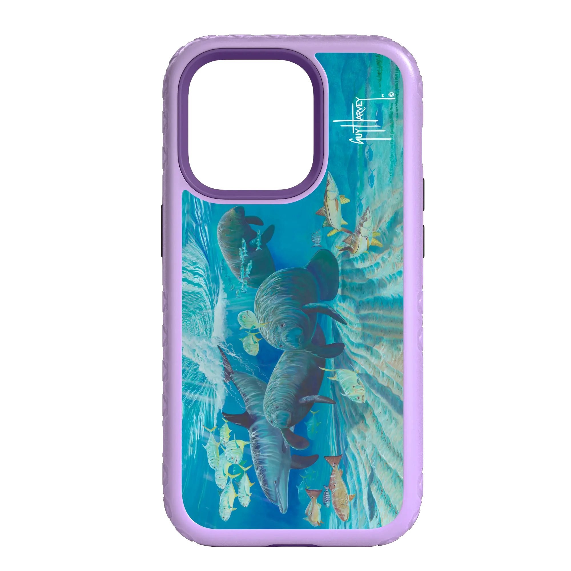 Guy Harvey Fortitude Series for Apple iPhone 14 Plus - Manatee Pass - Custom Case - LilacBlossomPurple - cellhelmet