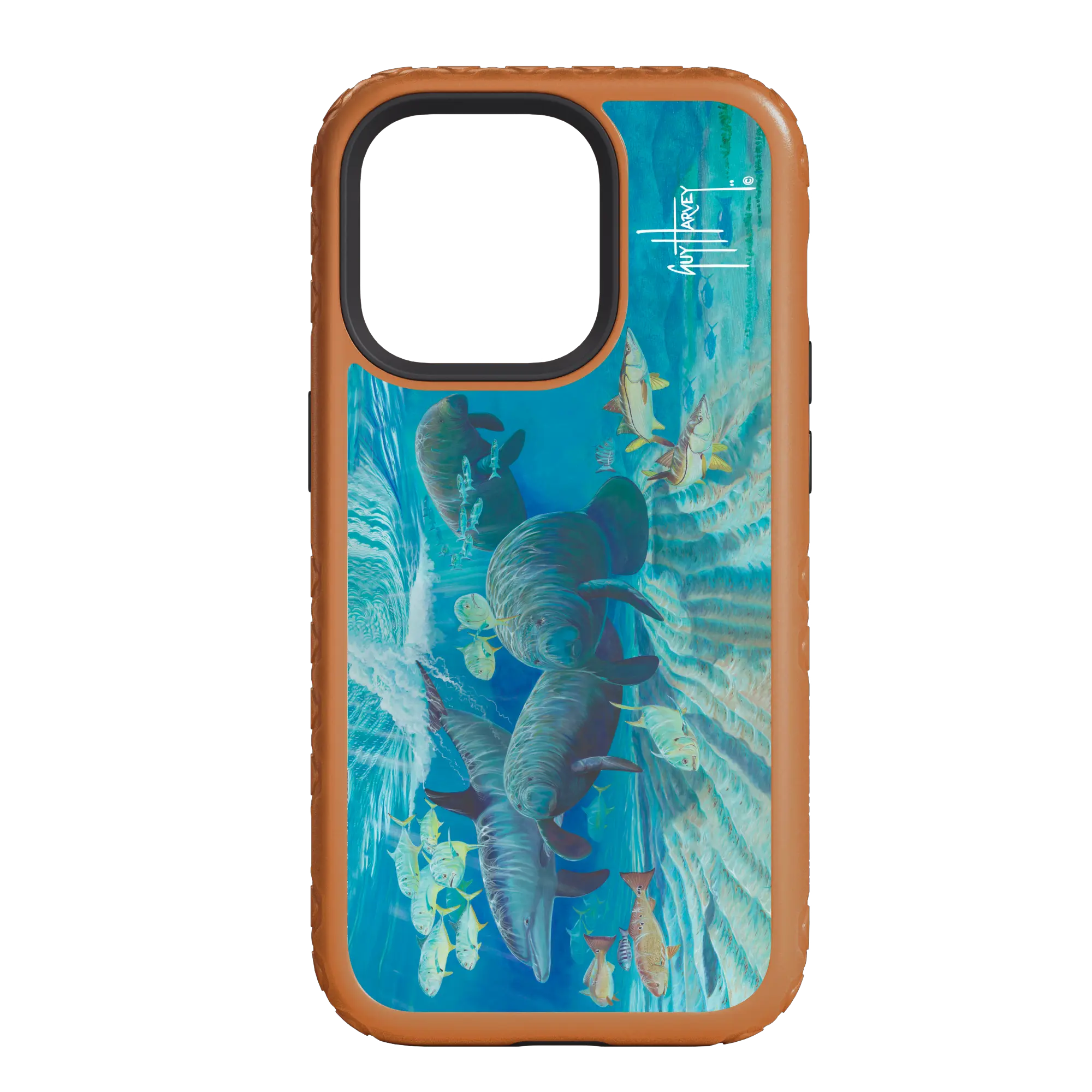 Guy Harvey Fortitude Series for Apple iPhone 14 Plus - Manatee Pass - Custom Case - PumpkinSpice - cellhelmet