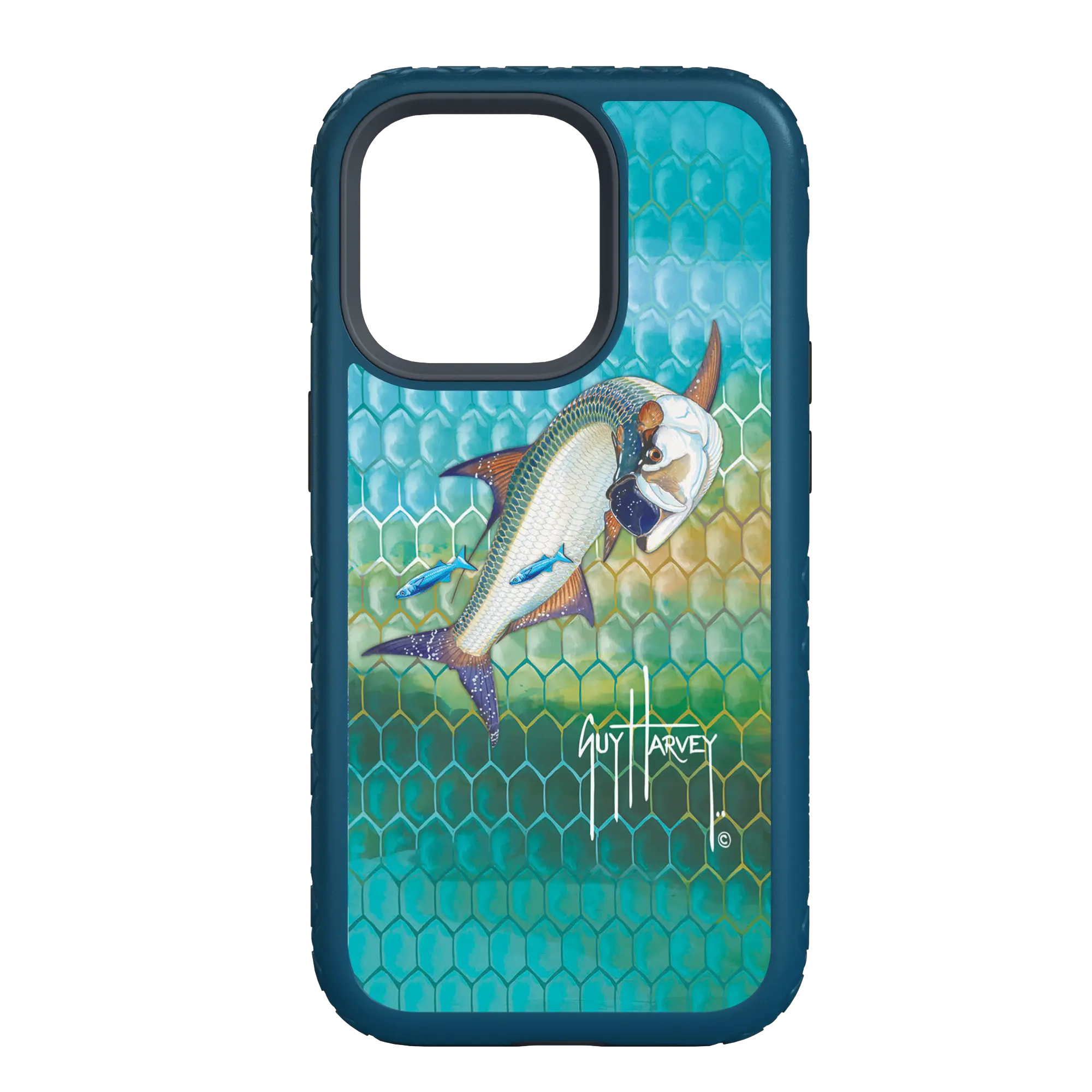 Guy Harvey Fortitude Series for Apple iPhone 14 Plus - Tarpon Skin - Custom Case - DeepSeaBlue - cellhelmet