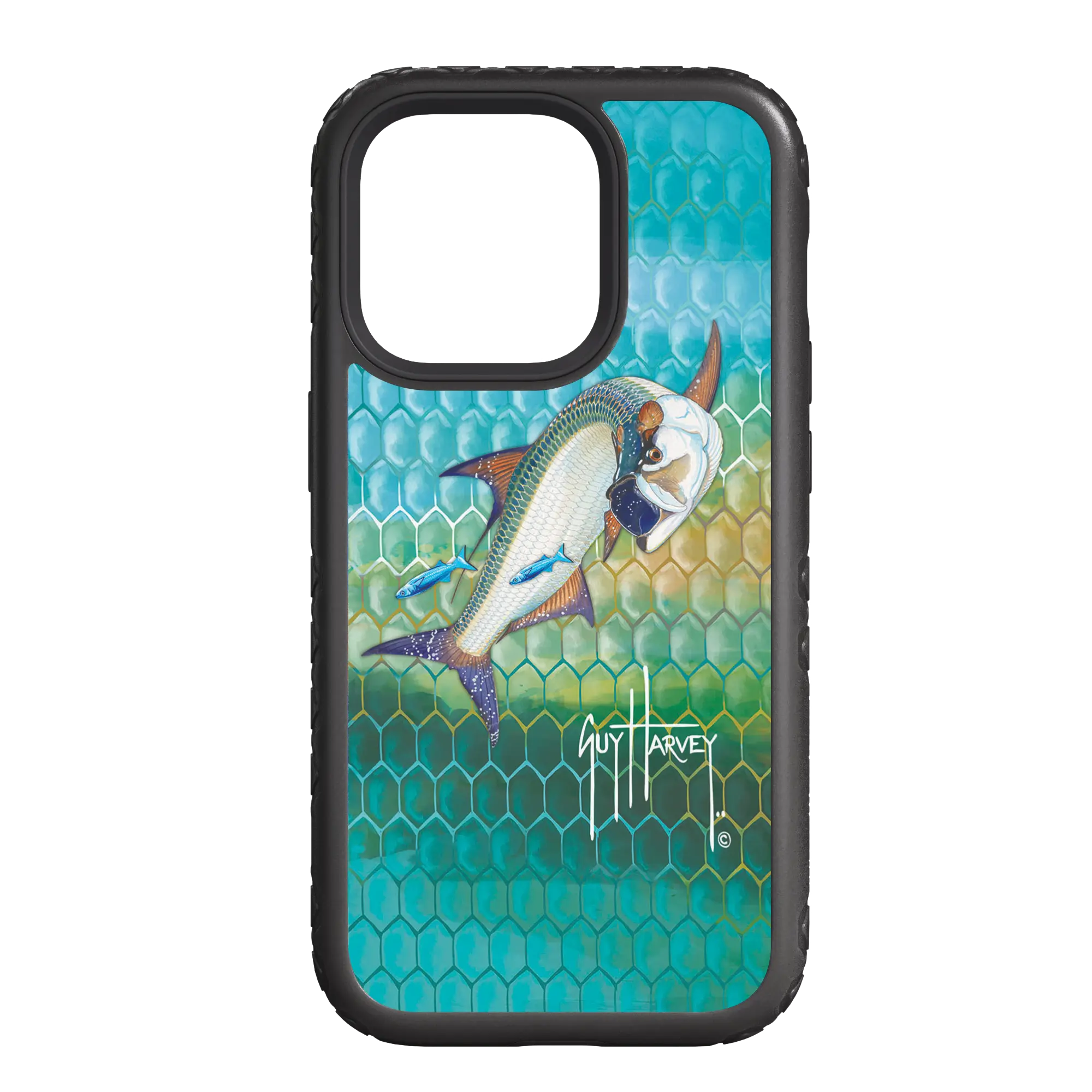 Guy Harvey Fortitude Series for Apple iPhone 14 Plus - Tarpon Skin - Custom Case - OnyxBlack - cellhelmet