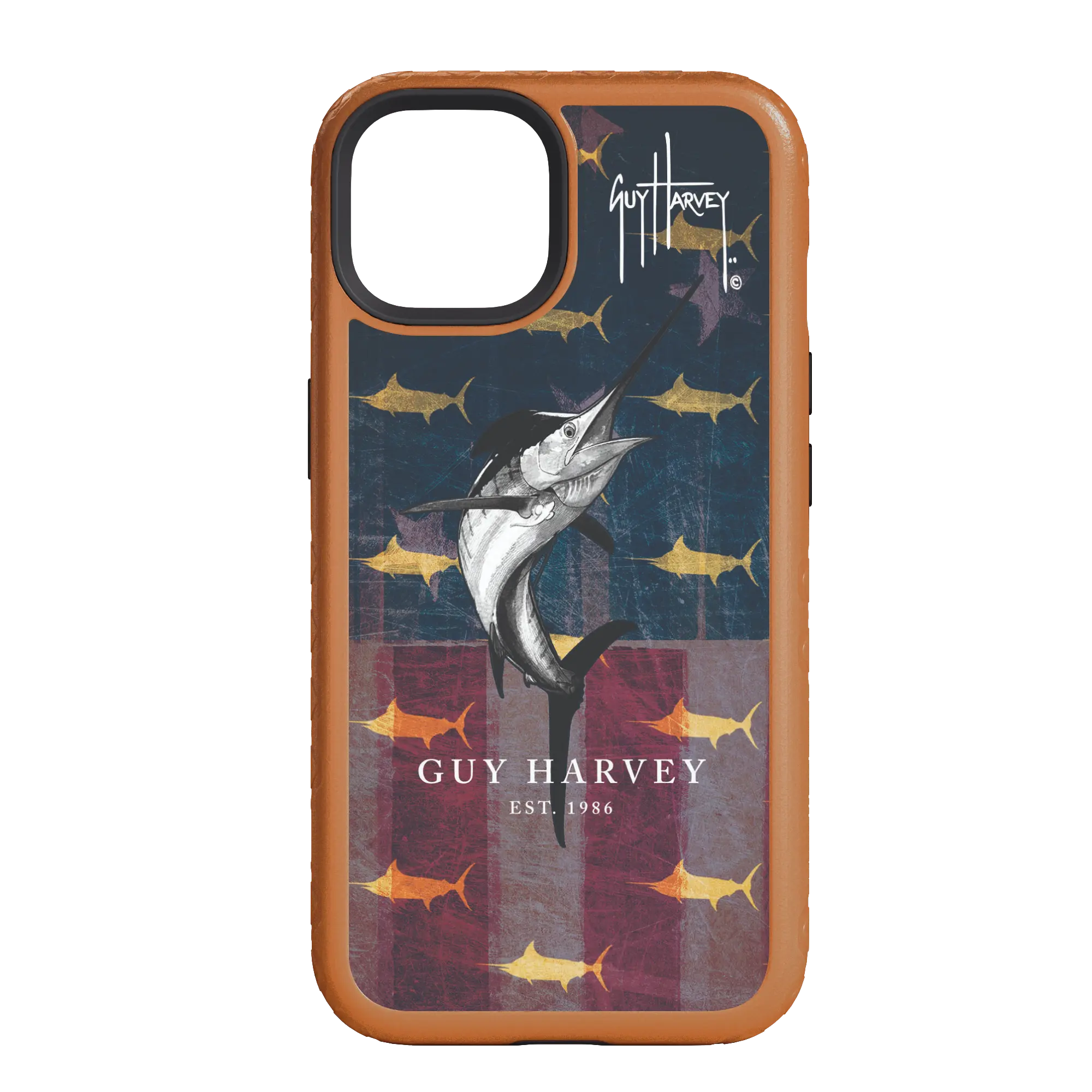 Guy Harvey Fortitude Series for Apple iPhone 14 Pro - Black Scribbler - Custom Case - PumpkinSpice - cellhelmet