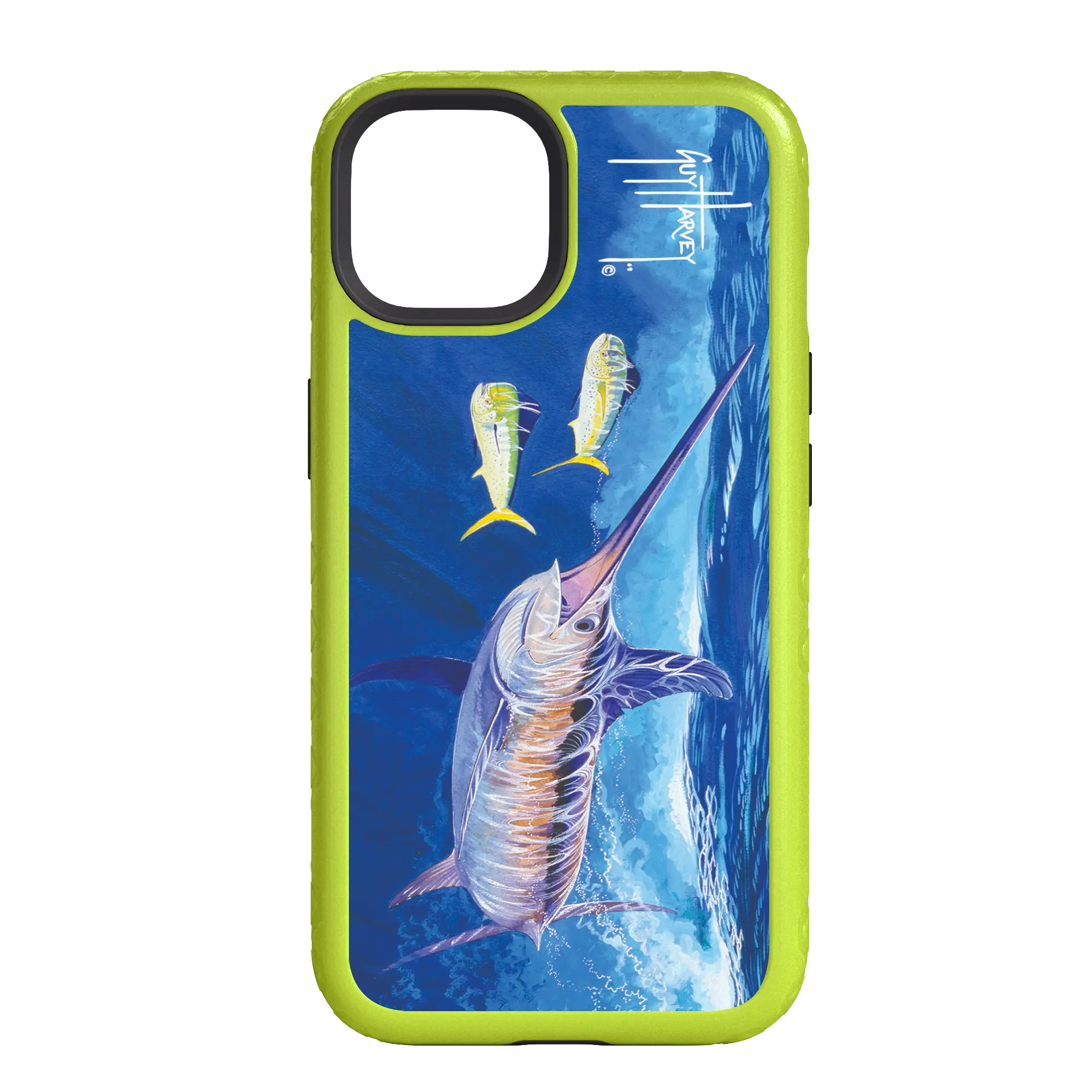 Guy Harvey Fortitude Series for Apple iPhone 14 Pro - Bullseye - Custom Case - ElectricLime - cellhelmet