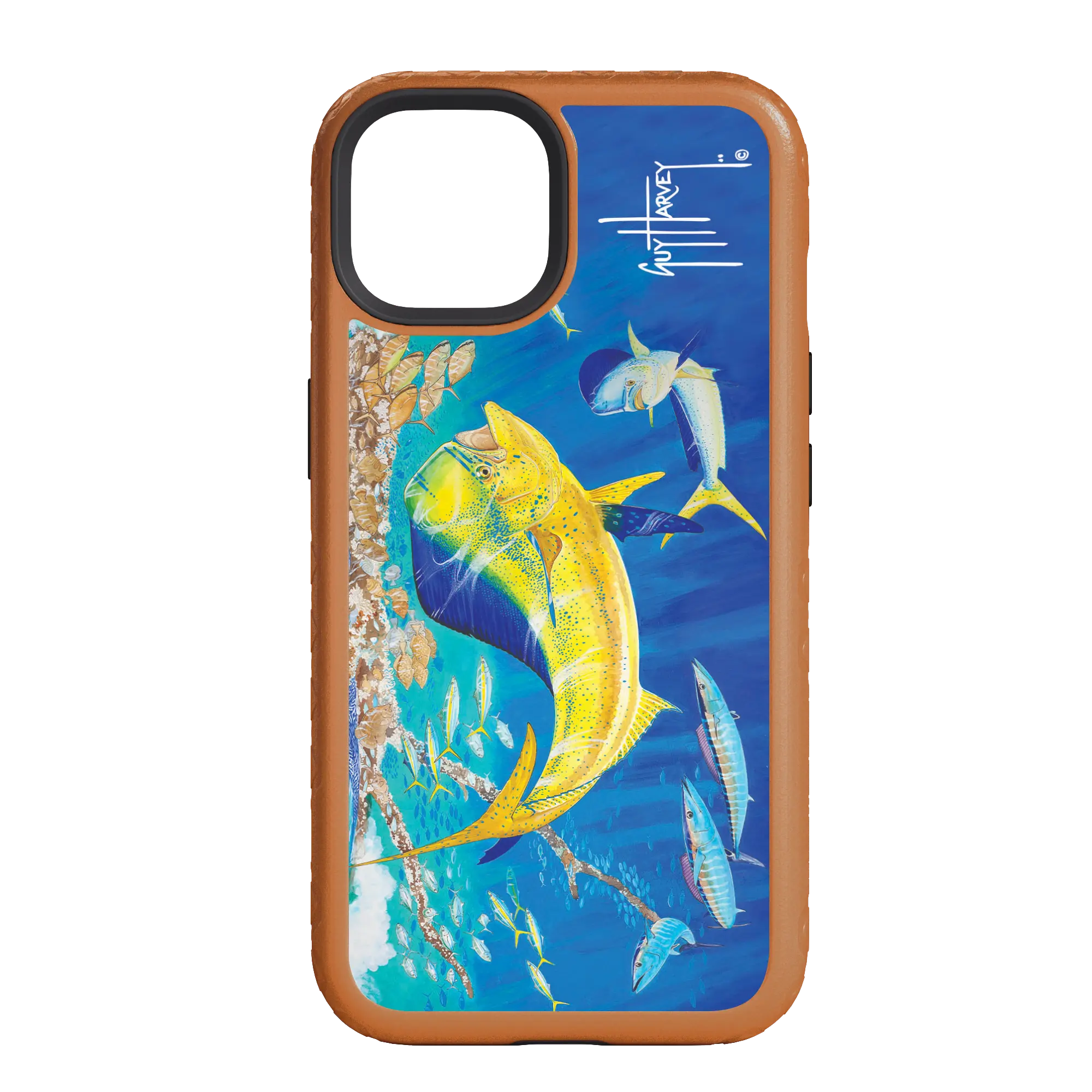 Guy Harvey Fortitude Series for Apple iPhone 14 Pro - Dolphin Oasis - Custom Case - PumpkinSpice - cellhelmet