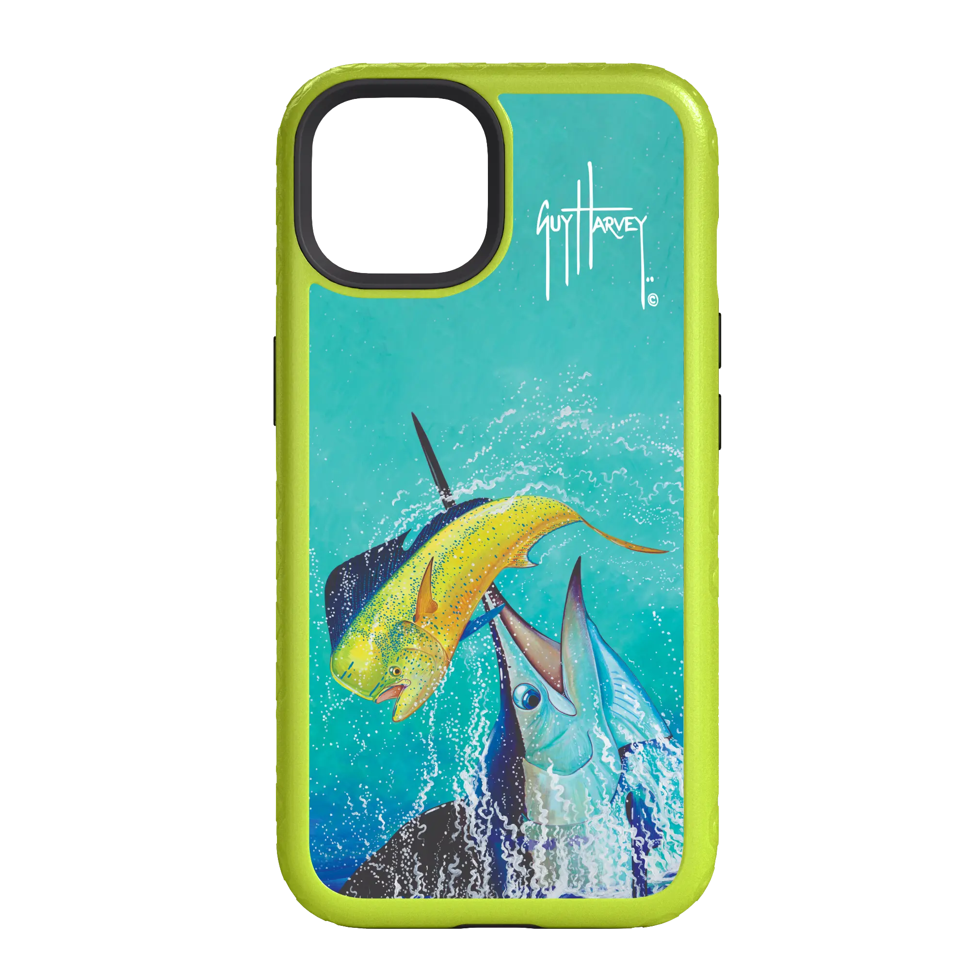 Guy Harvey Fortitude Series for Apple iPhone 14 Pro - El Dorado II - Custom Case - ElectricLime - cellhelmet