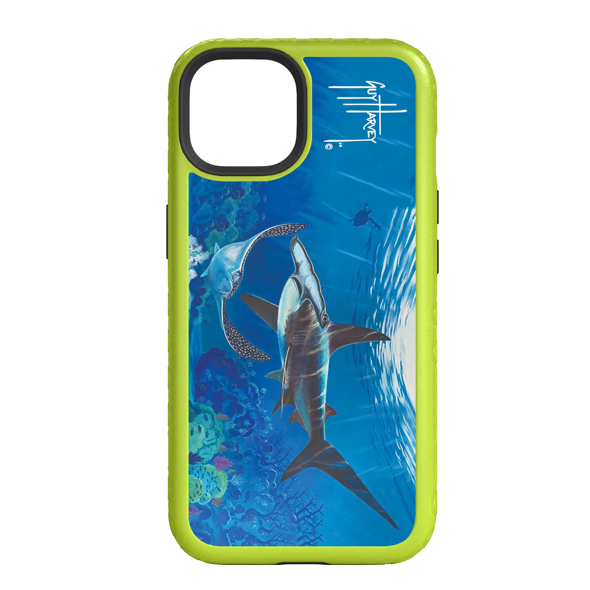 Guy Harvey Fortitude Series for Apple iPhone 14 Pro - Hammer Down - Custom Case - ElectricLime - cellhelmet