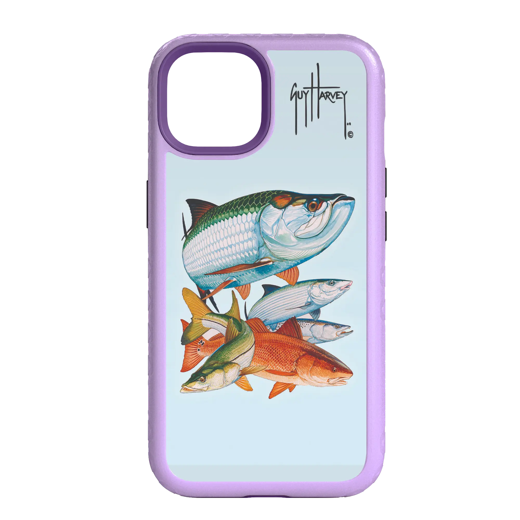 Guy Harvey Fortitude Series for Apple iPhone 14 Pro - Inshore Collage - Custom Case - LilacBlossomPurple - cellhelmet